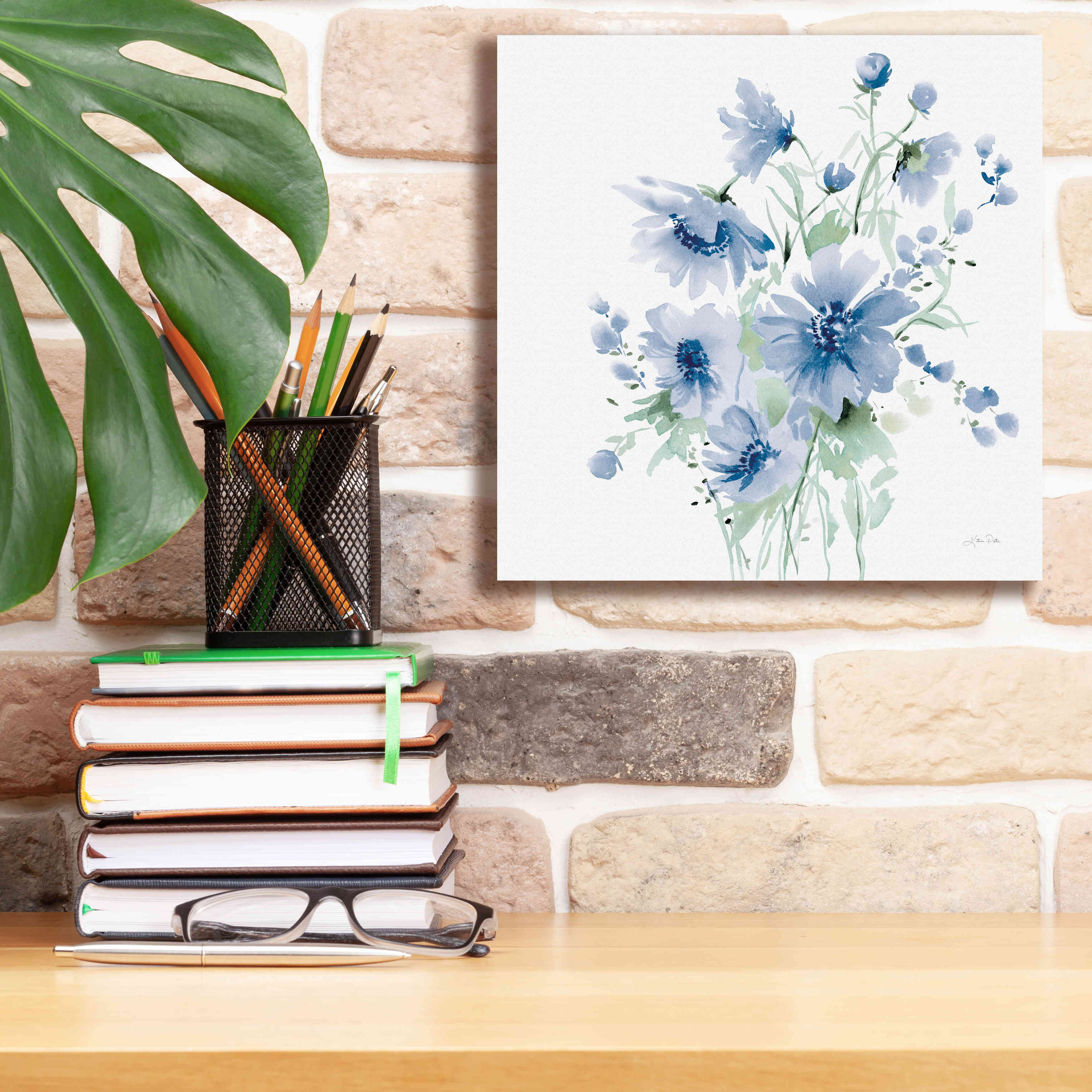 'Secret Garden Bouquet I Blue Light' by Katrina Pete, Giclee Canvas Wall Art,12x12