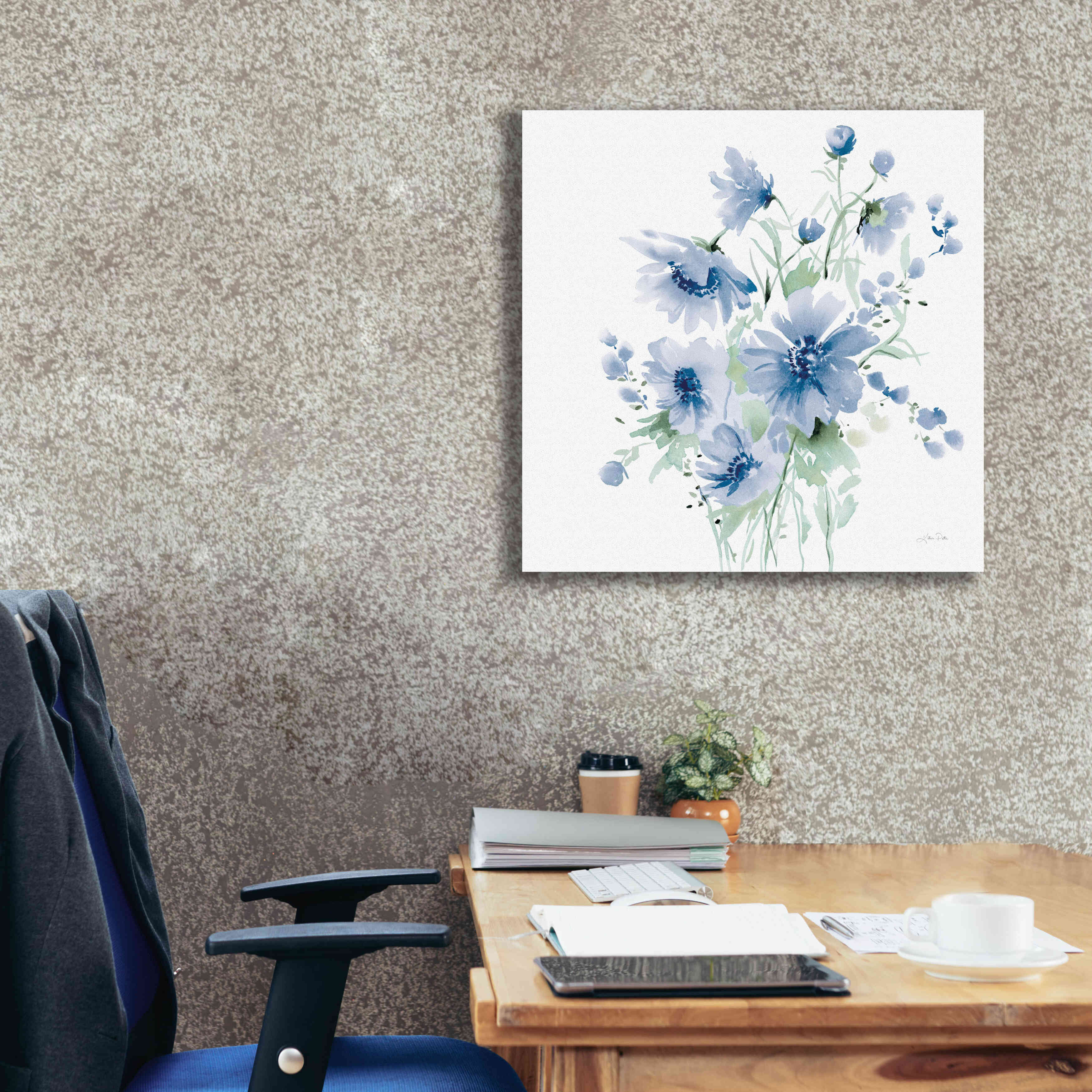 'Secret Garden Bouquet I Blue Light' by Katrina Pete, Giclee Canvas Wall Art,26x26