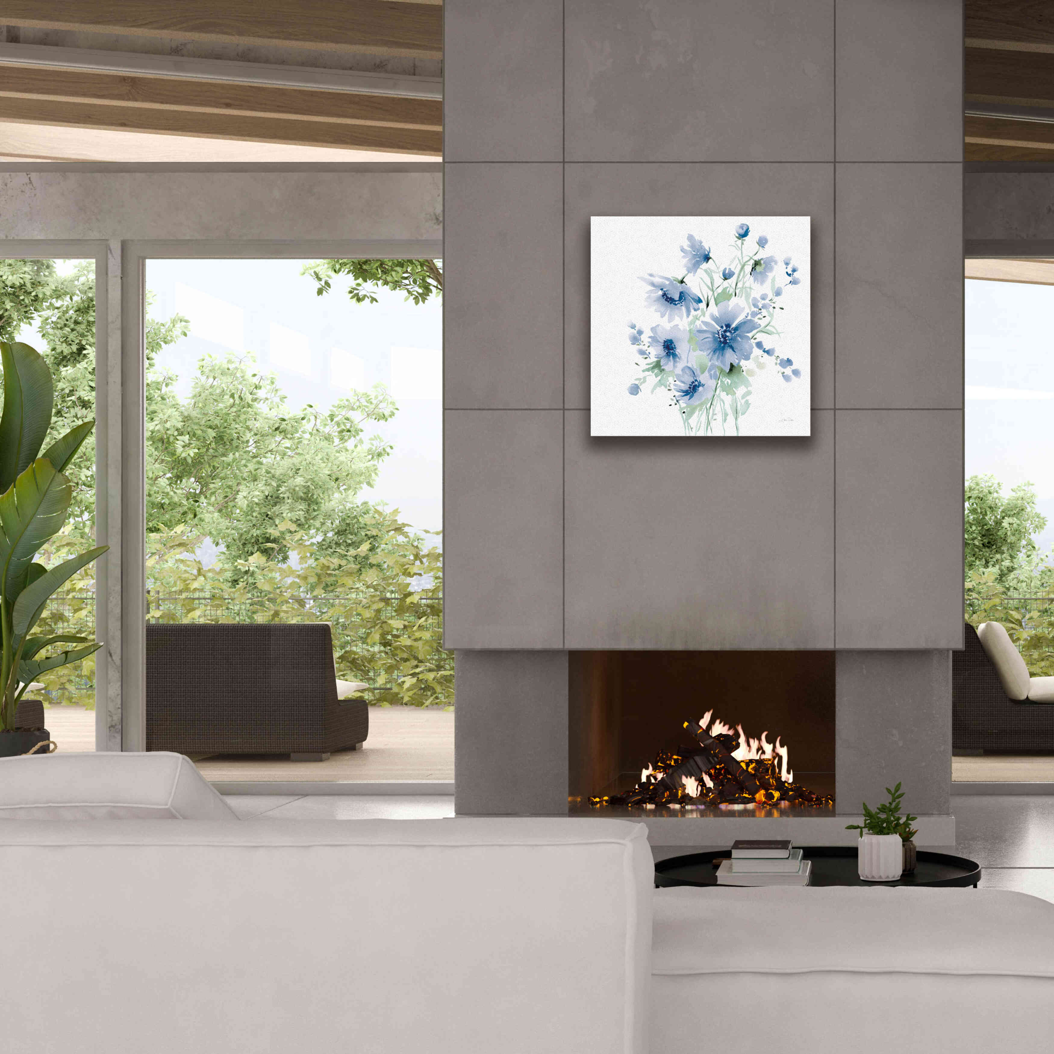 'Secret Garden Bouquet I Blue Light' by Katrina Pete, Giclee Canvas Wall Art,26x26