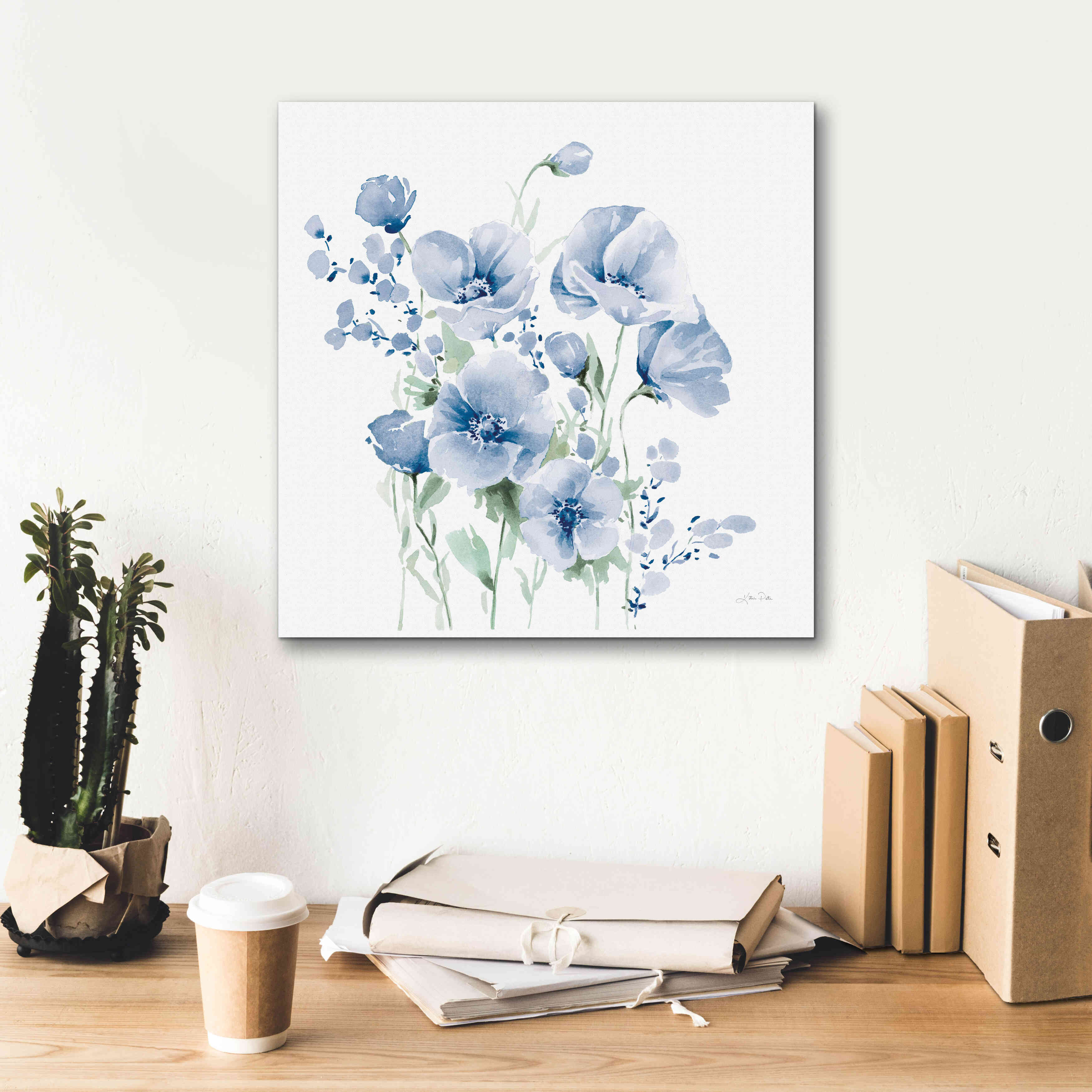 'Secret Garden Bouquet II Blue Light' by Katrina Pete, Giclee Canvas Wall Art,18x18