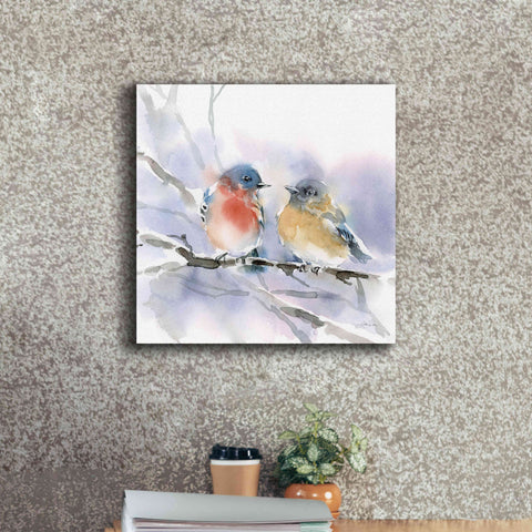Image of 'Bluebird Pair' by Katrina Pete, Giclee Canvas Wall Art,18x18