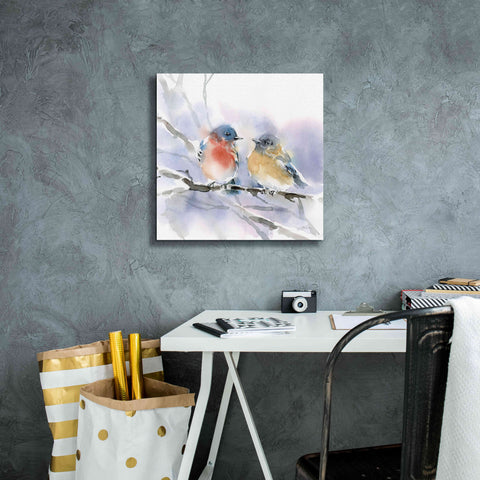 Image of 'Bluebird Pair' by Katrina Pete, Giclee Canvas Wall Art,18x18