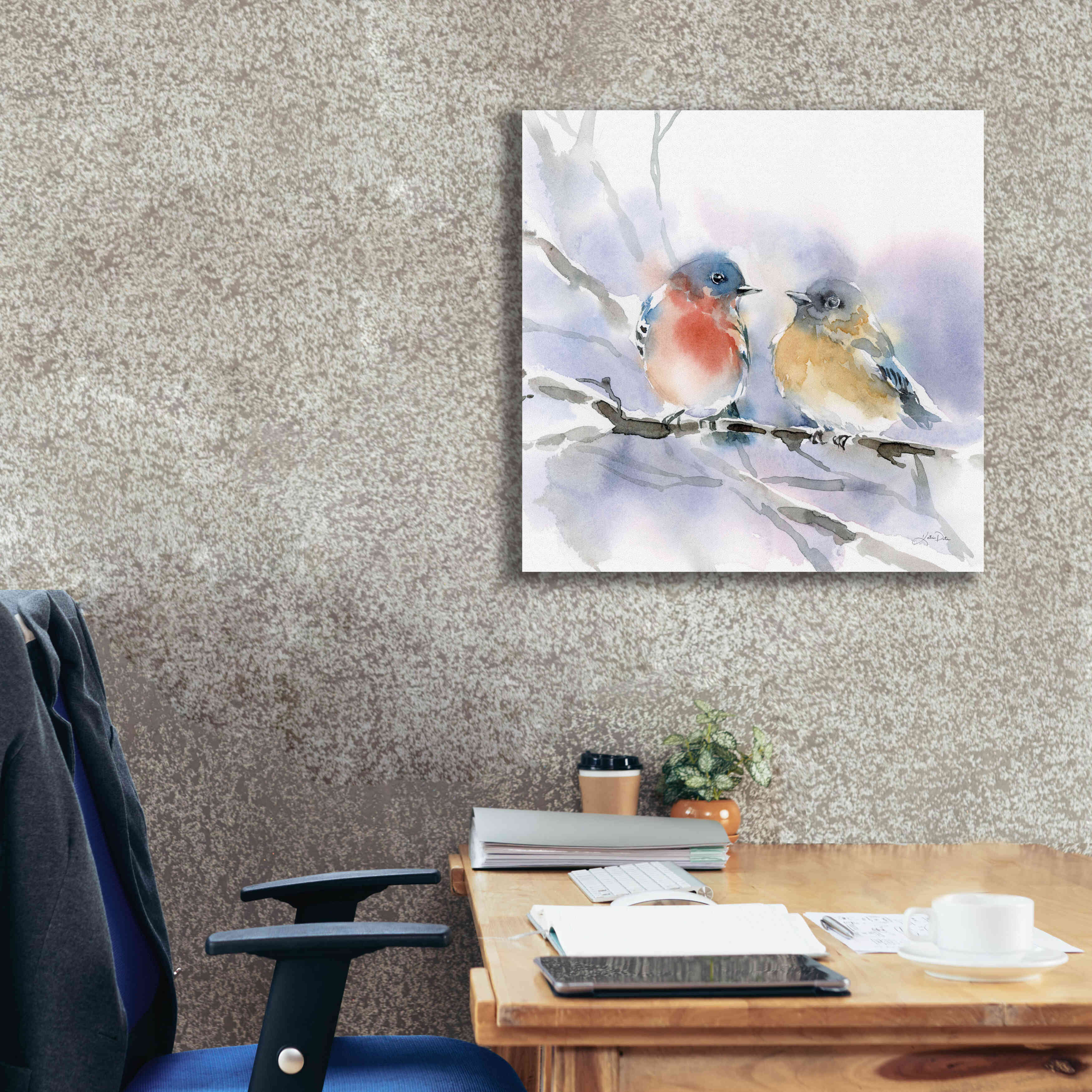 'Bluebird Pair' by Katrina Pete, Giclee Canvas Wall Art,26x26