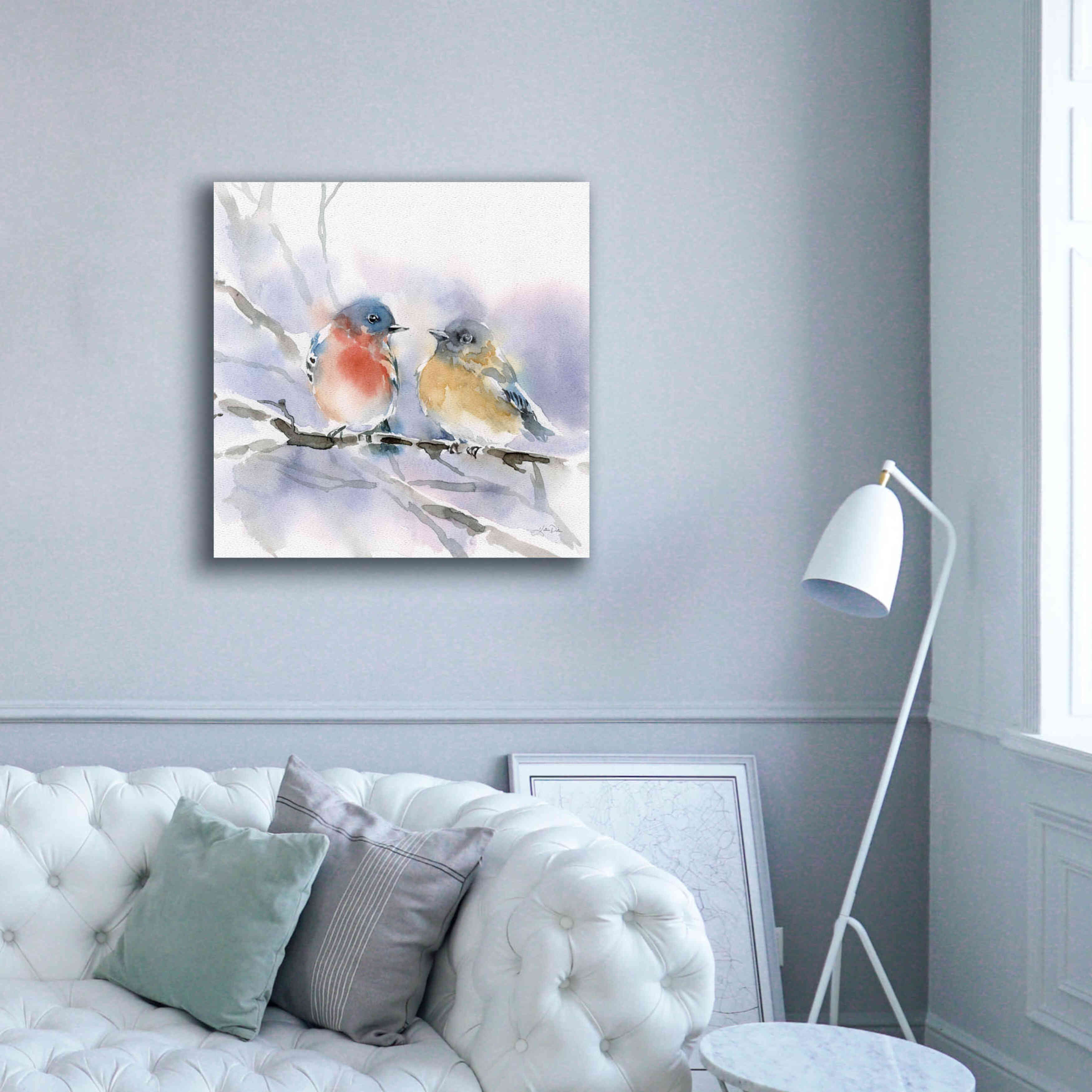 'Bluebird Pair' by Katrina Pete, Giclee Canvas Wall Art,37x37
