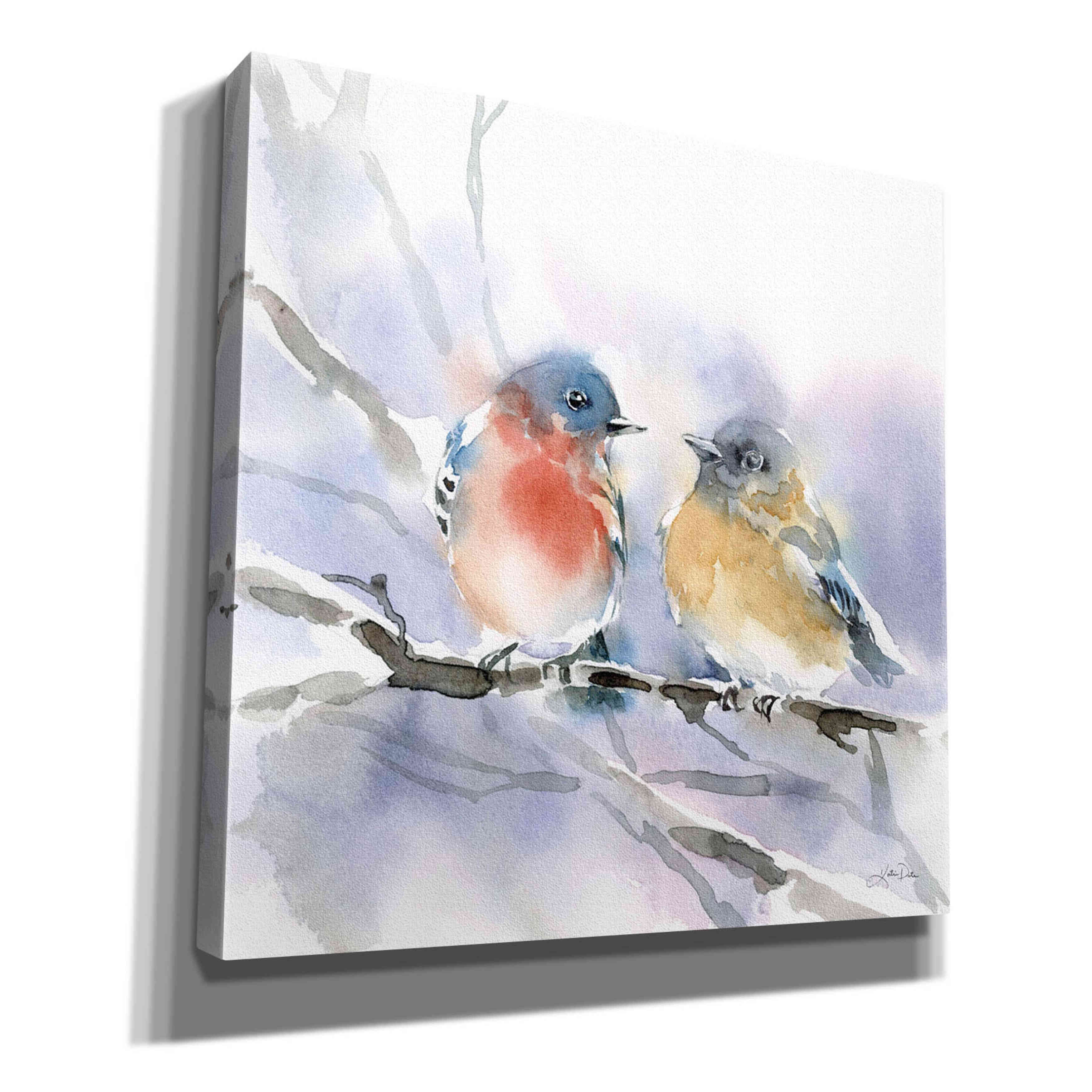 'Bluebird Pair' by Katrina Pete, Giclee Canvas Wall Art