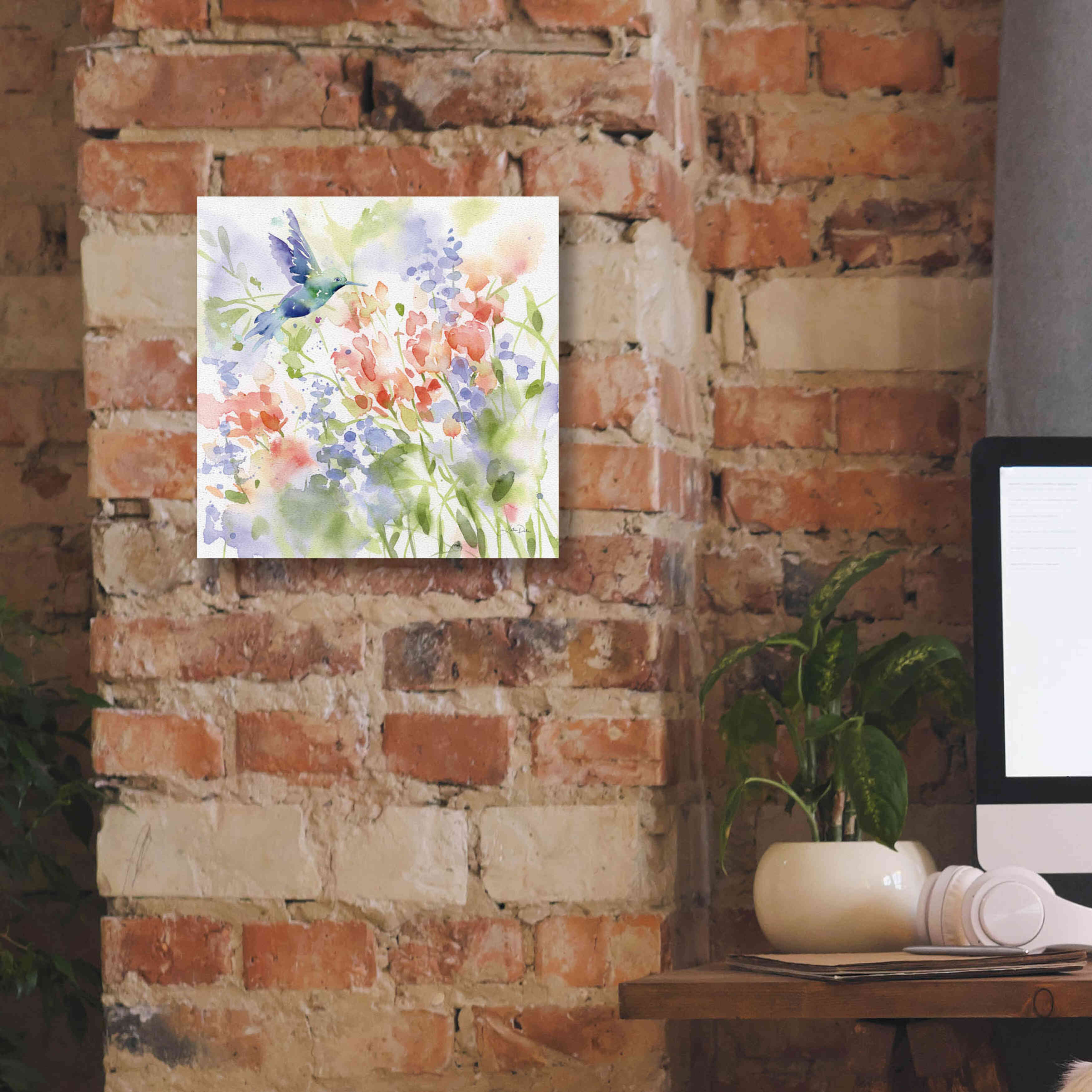 'Hummingbird Meadow' by Katrina Pete, Giclee Canvas Wall Art,12x12