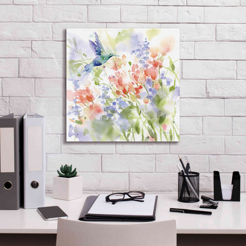 Image of 'Hummingbird Meadow' by Katrina Pete, Giclee Canvas Wall Art,18x18