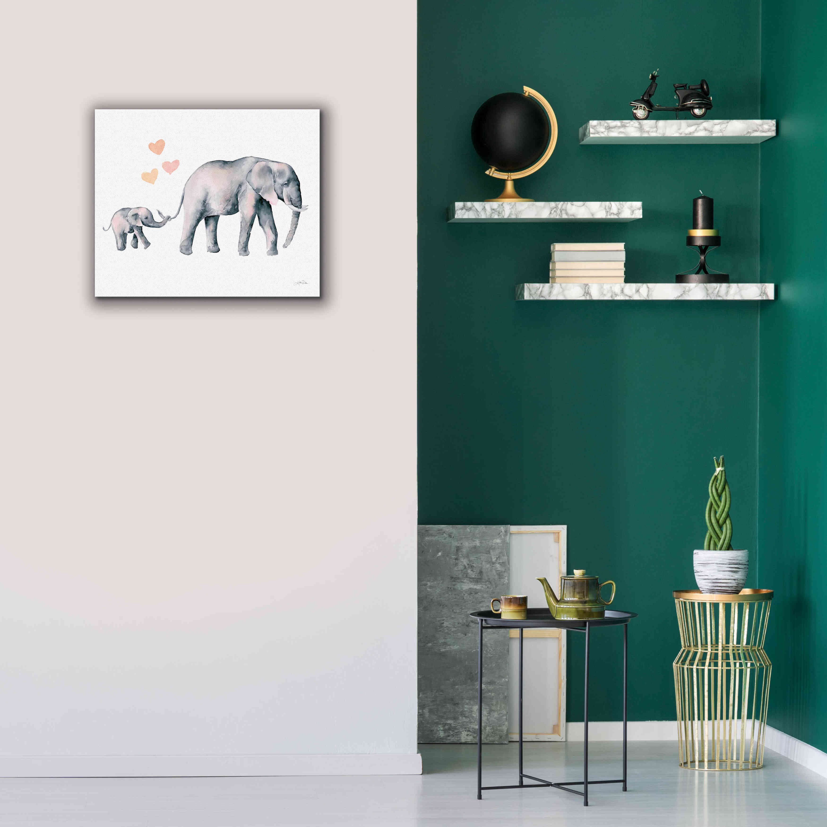 'Elephant Love' by Katrina Pete, Giclee Canvas Wall Art,24x20