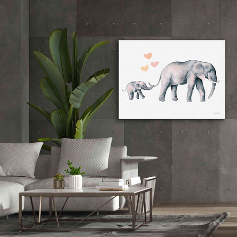 Image of 'Elephant Love' by Katrina Pete, Giclee Canvas Wall Art,54x40