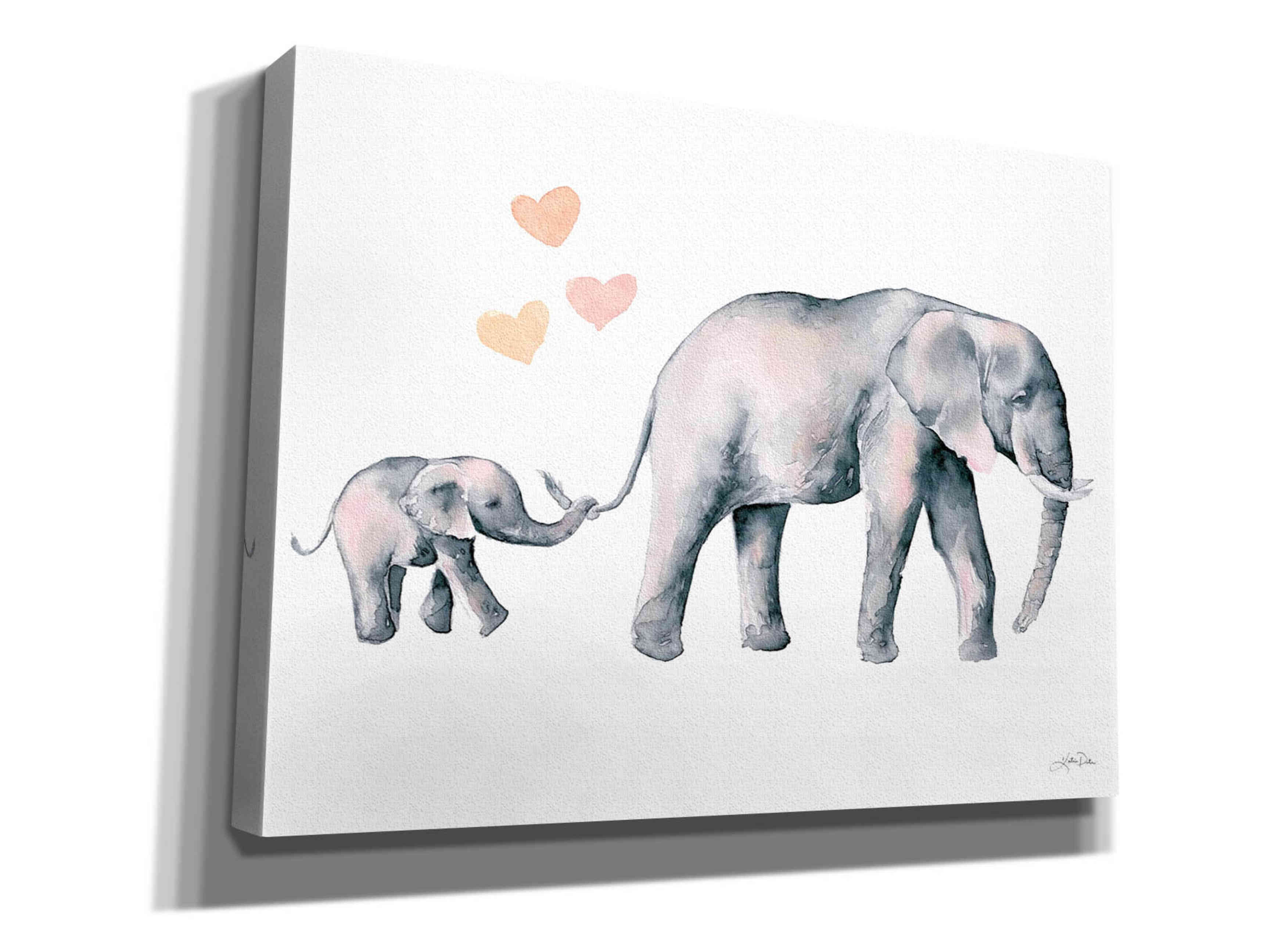 'Elephant Love' by Katrina Pete, Giclee Canvas Wall Art