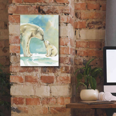 Image of 'Polar Bear Love' by Katrina Pete, Giclee Canvas Wall Art,12x16