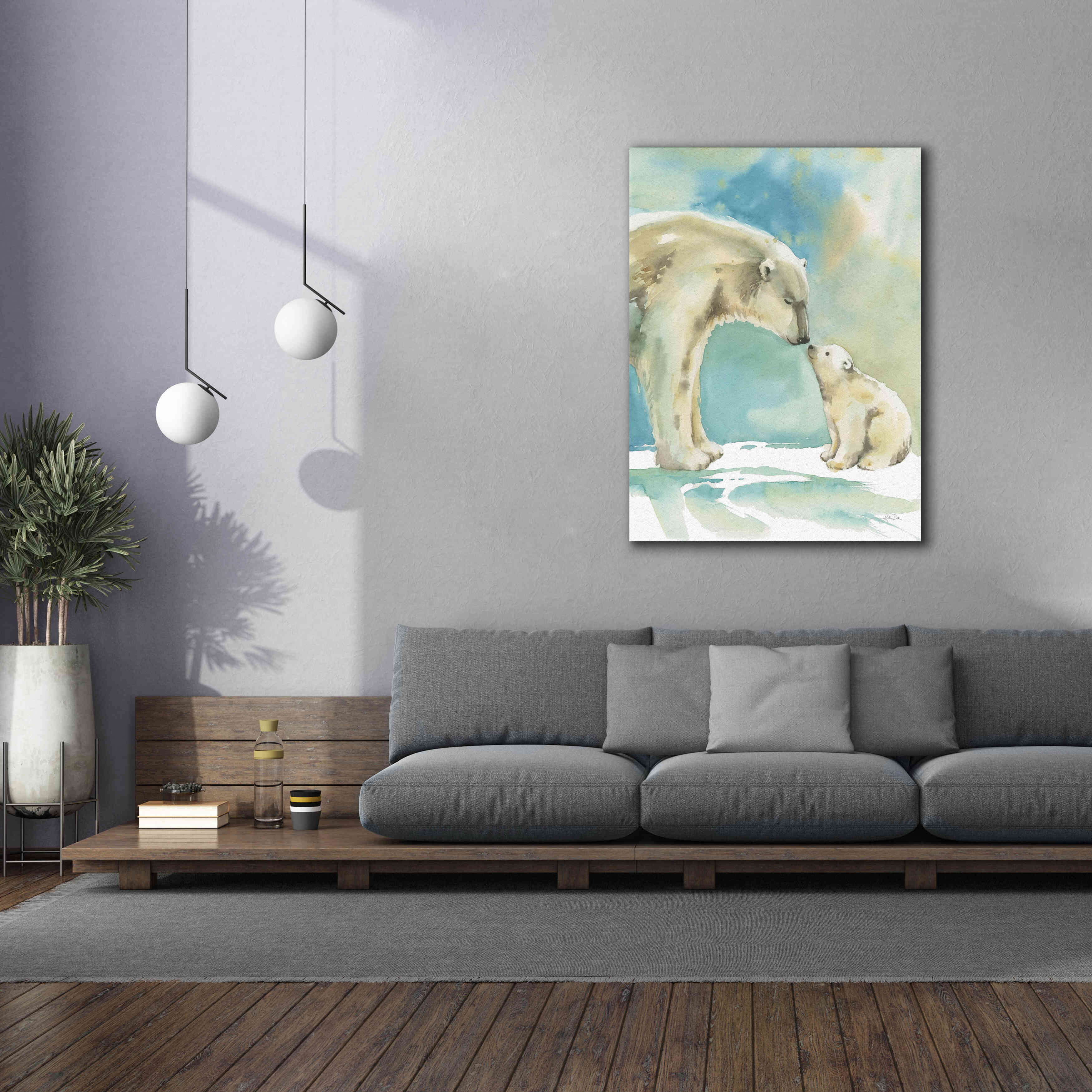 'Polar Bear Love' by Katrina Pete, Giclee Canvas Wall Art,40x54