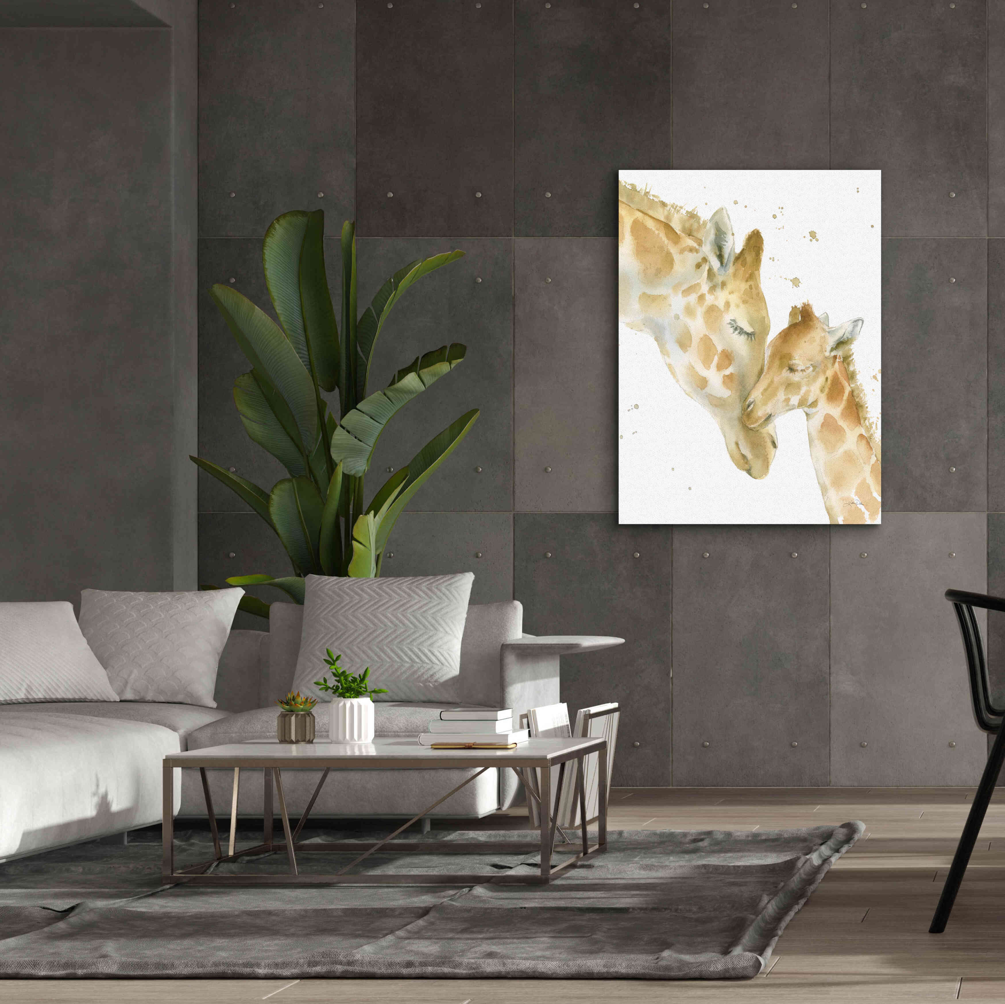 'Giraffe Love' by Katrina Pete, Giclee Canvas Wall Art,40x54