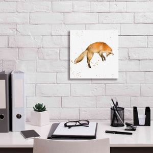 'Jumping Fox' by Katrina Pete, Giclee Canvas Wall Art,12x12