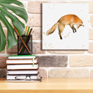 'Jumping Fox' by Katrina Pete, Giclee Canvas Wall Art,12x12
