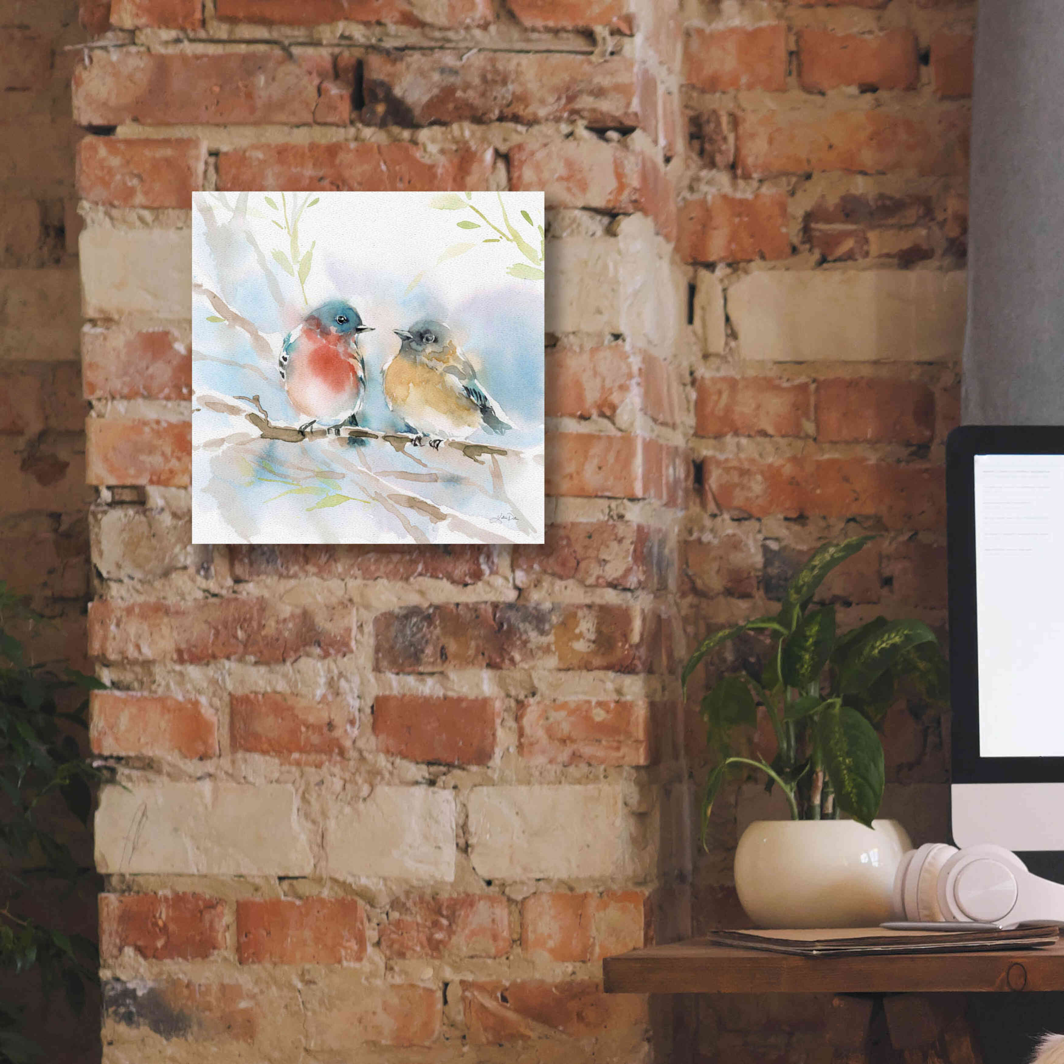'Bluebird Pair in Spring' by Katrina Pete, Giclee Canvas Wall Art,12x12