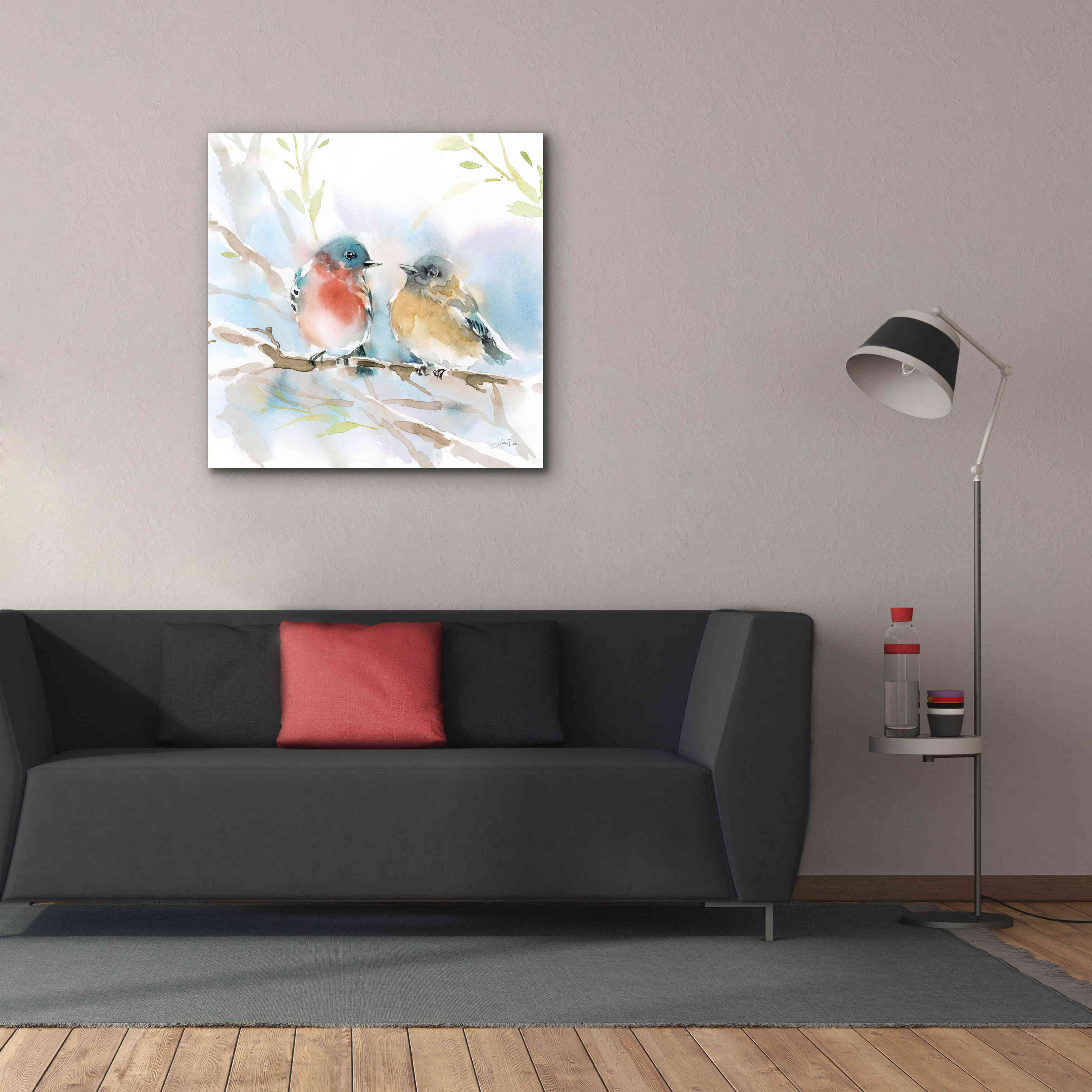 'Bluebird Pair in Spring' by Katrina Pete, Giclee Canvas Wall Art,37x37