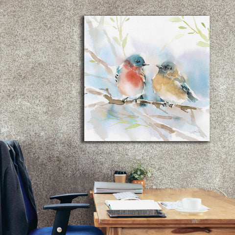 Image of 'Bluebird Pair in Spring' by Katrina Pete, Giclee Canvas Wall Art,37x37