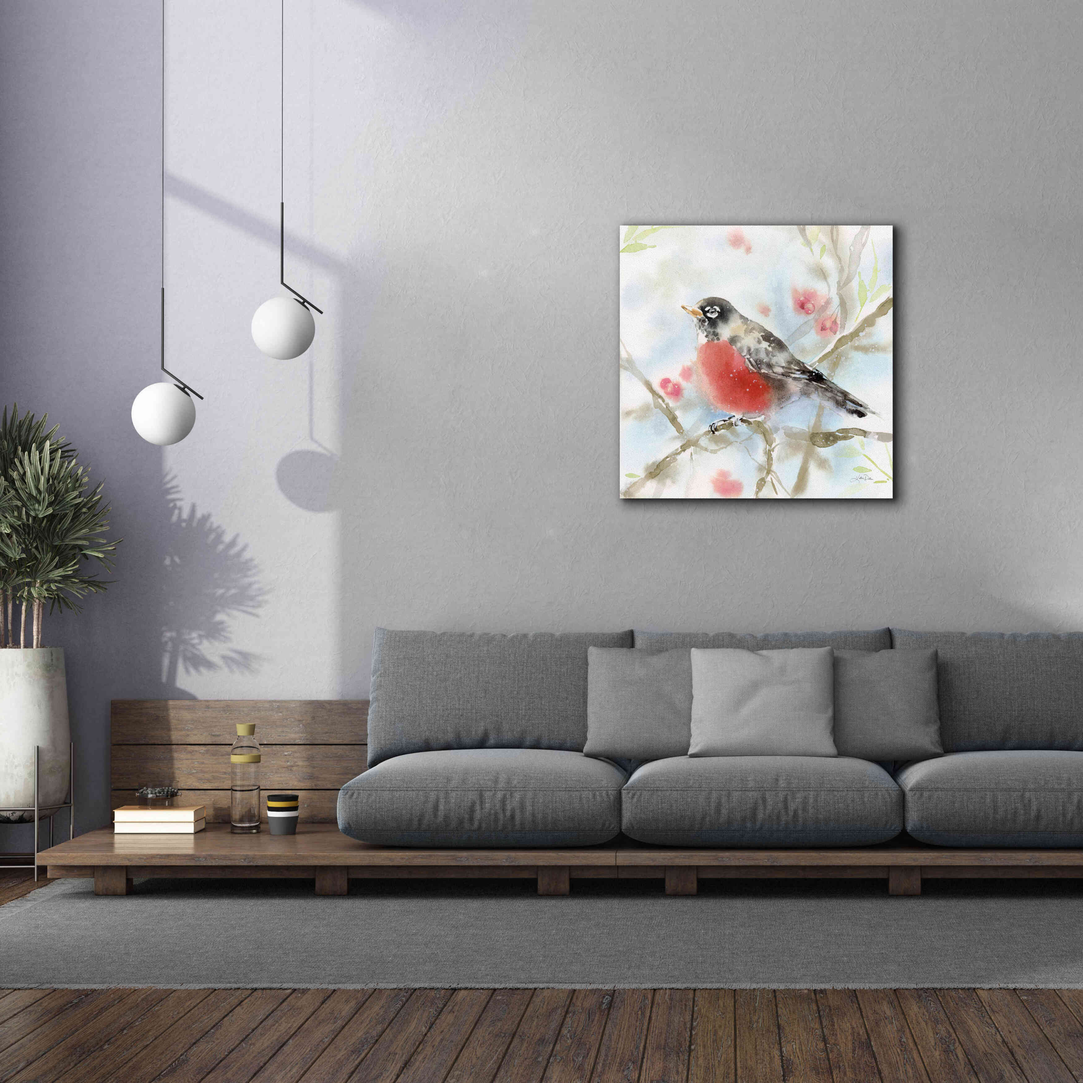 'Spring Robin' by Katrina Pete, Giclee Canvas Wall Art,37x37