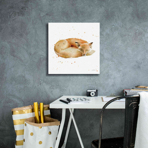 Image of 'Sleeping Fox' by Katrina Pete, Giclee Canvas Wall Art,18x18
