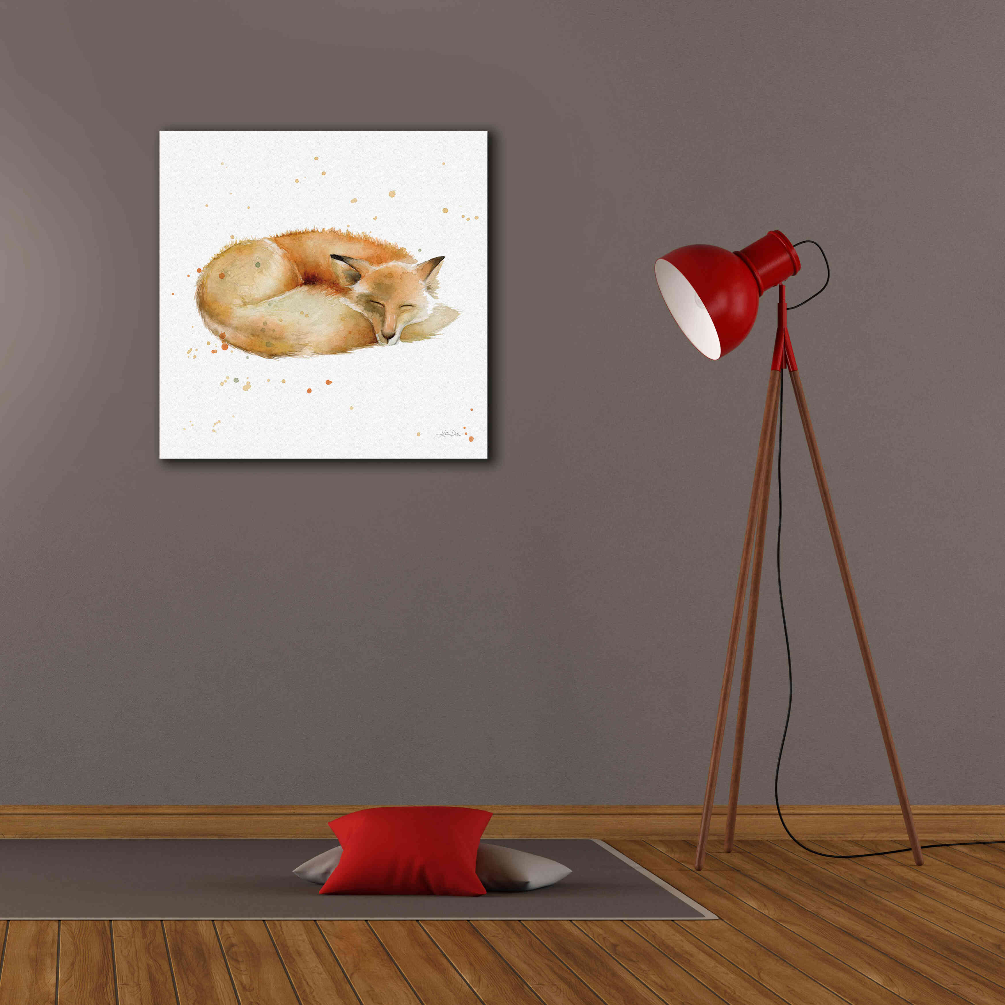 'Sleeping Fox' by Katrina Pete, Giclee Canvas Wall Art,26x26
