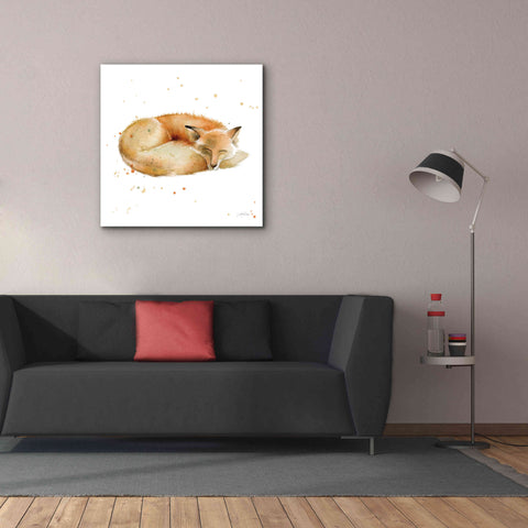 Image of 'Sleeping Fox' by Katrina Pete, Giclee Canvas Wall Art,37x37