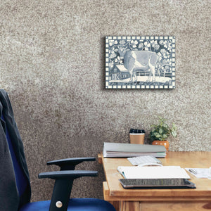 'Farm Life II Stripe Border' by Miranda Thomas, Giclee Canvas Wall Art,16x12