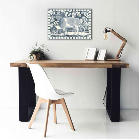 Image of 'Farm Life II Stripe Border' by Miranda Thomas, Giclee Canvas Wall Art,26x18