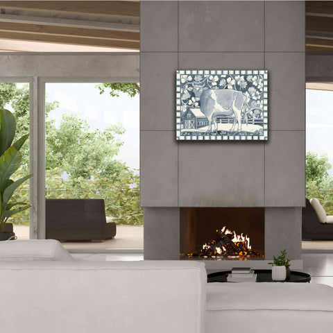 Image of 'Farm Life II Stripe Border' by Miranda Thomas, Giclee Canvas Wall Art,34x26