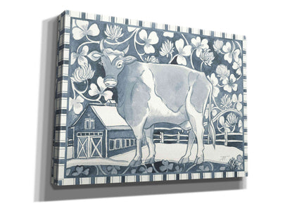 'Farm Life II Stripe Border' by Miranda Thomas, Giclee Canvas Wall Art