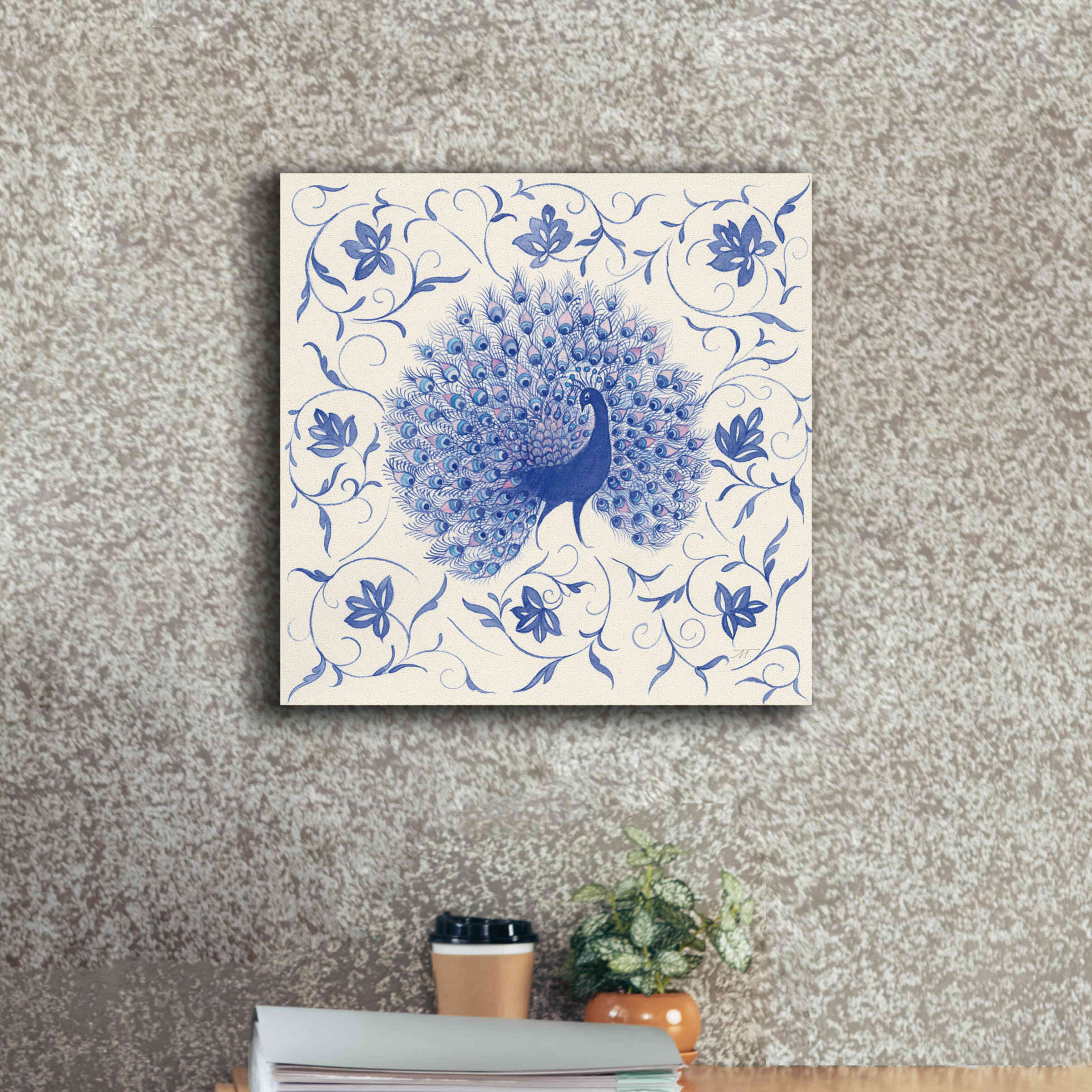 'Peacock Garden I' by Miranda Thomas, Giclee Canvas Wall Art,18x18