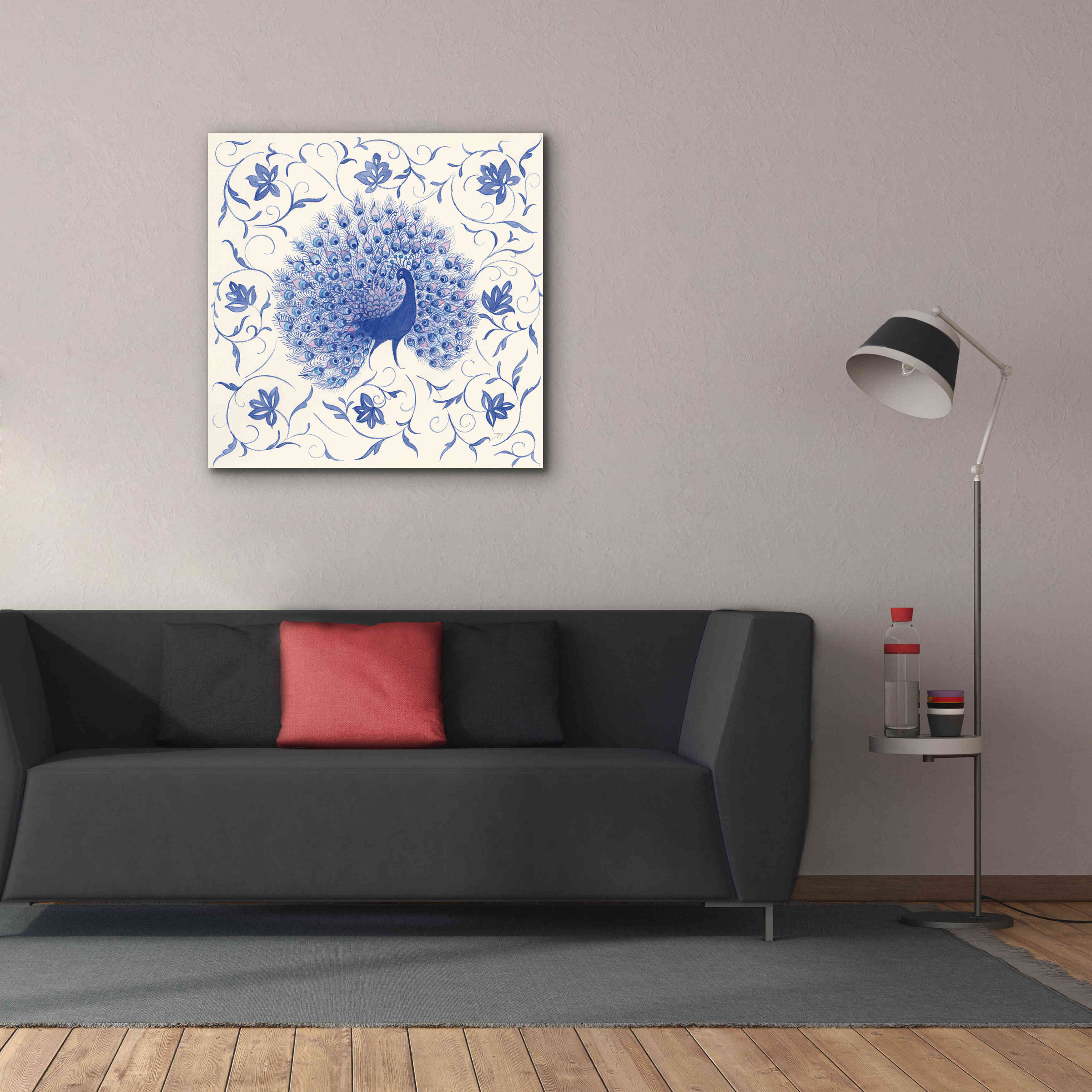 'Peacock Garden I' by Miranda Thomas, Giclee Canvas Wall Art,37x37