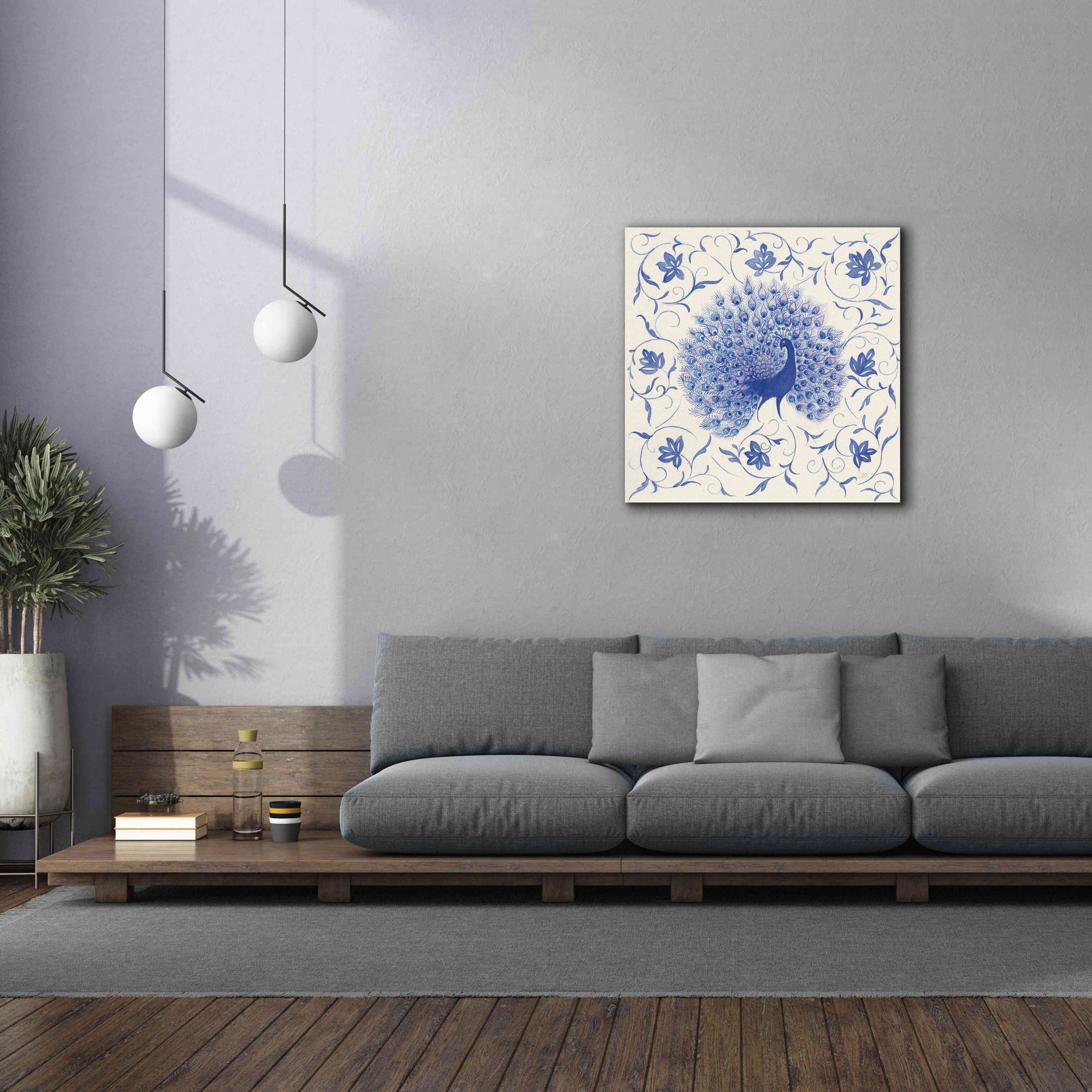 'Peacock Garden I' by Miranda Thomas, Giclee Canvas Wall Art,37x37