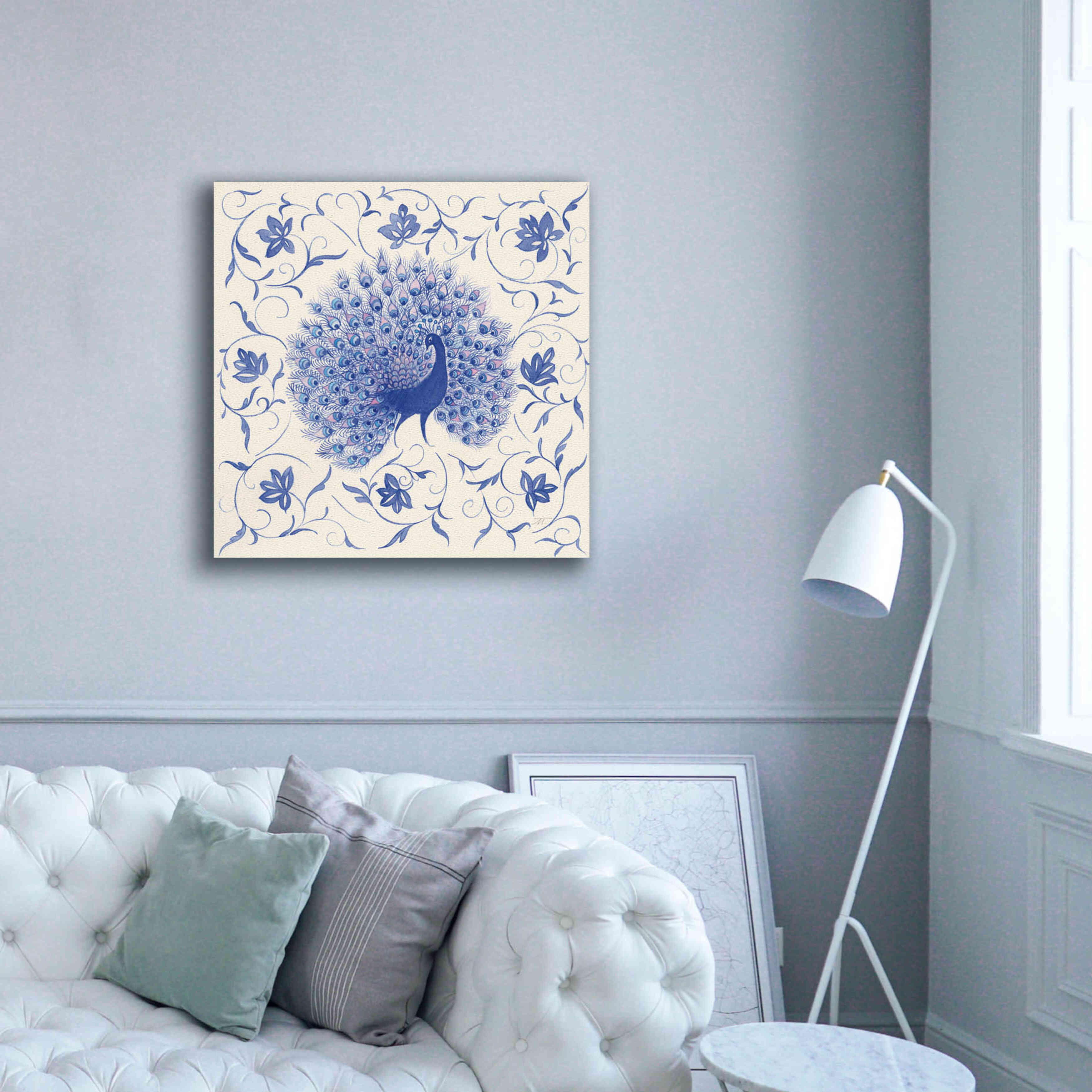 'Peacock Garden I' by Miranda Thomas, Giclee Canvas Wall Art,37x37