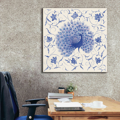 Image of 'Peacock Garden I' by Miranda Thomas, Giclee Canvas Wall Art,37x37