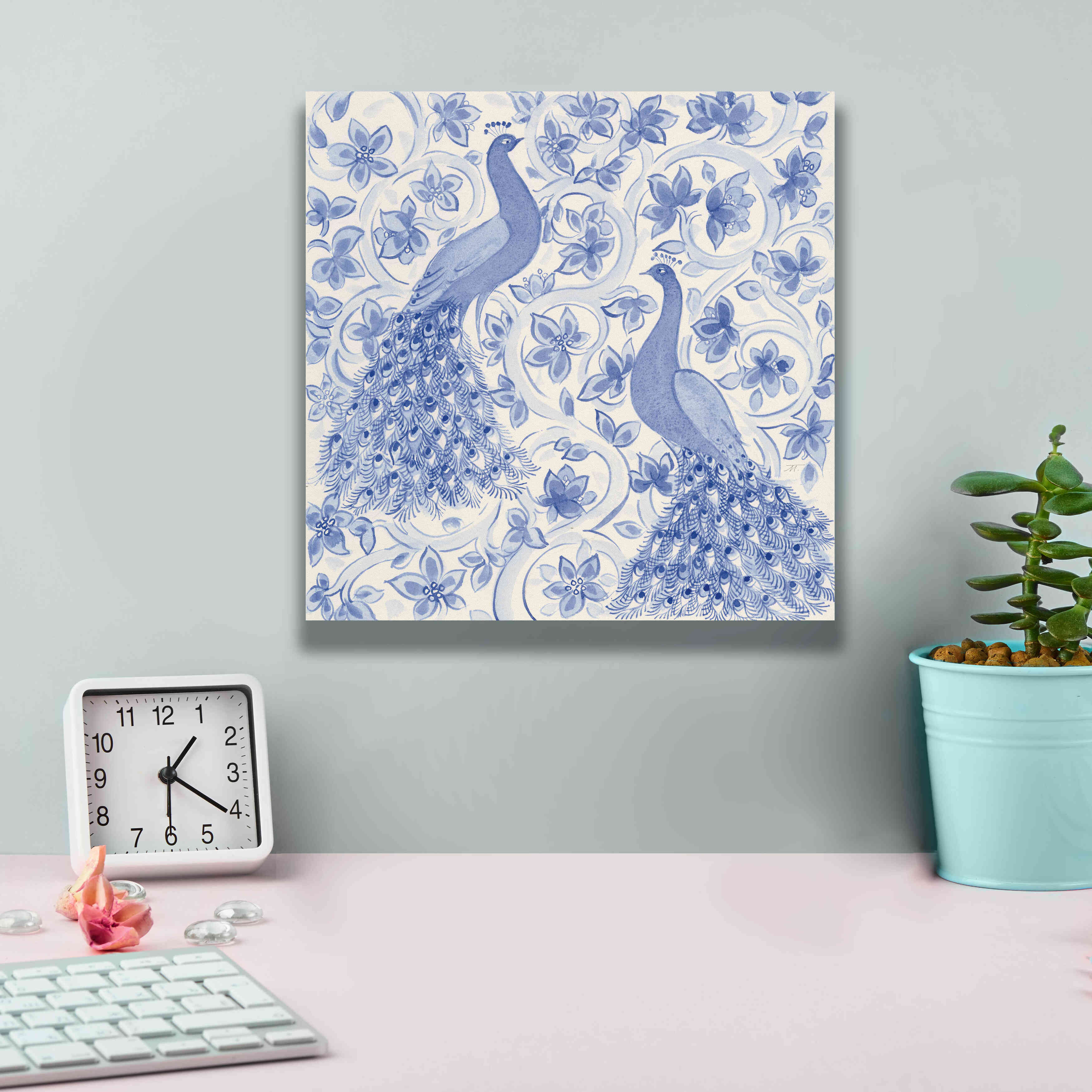 'Peacock Garden II' by Miranda Thomas, Giclee Canvas Wall Art,12x12