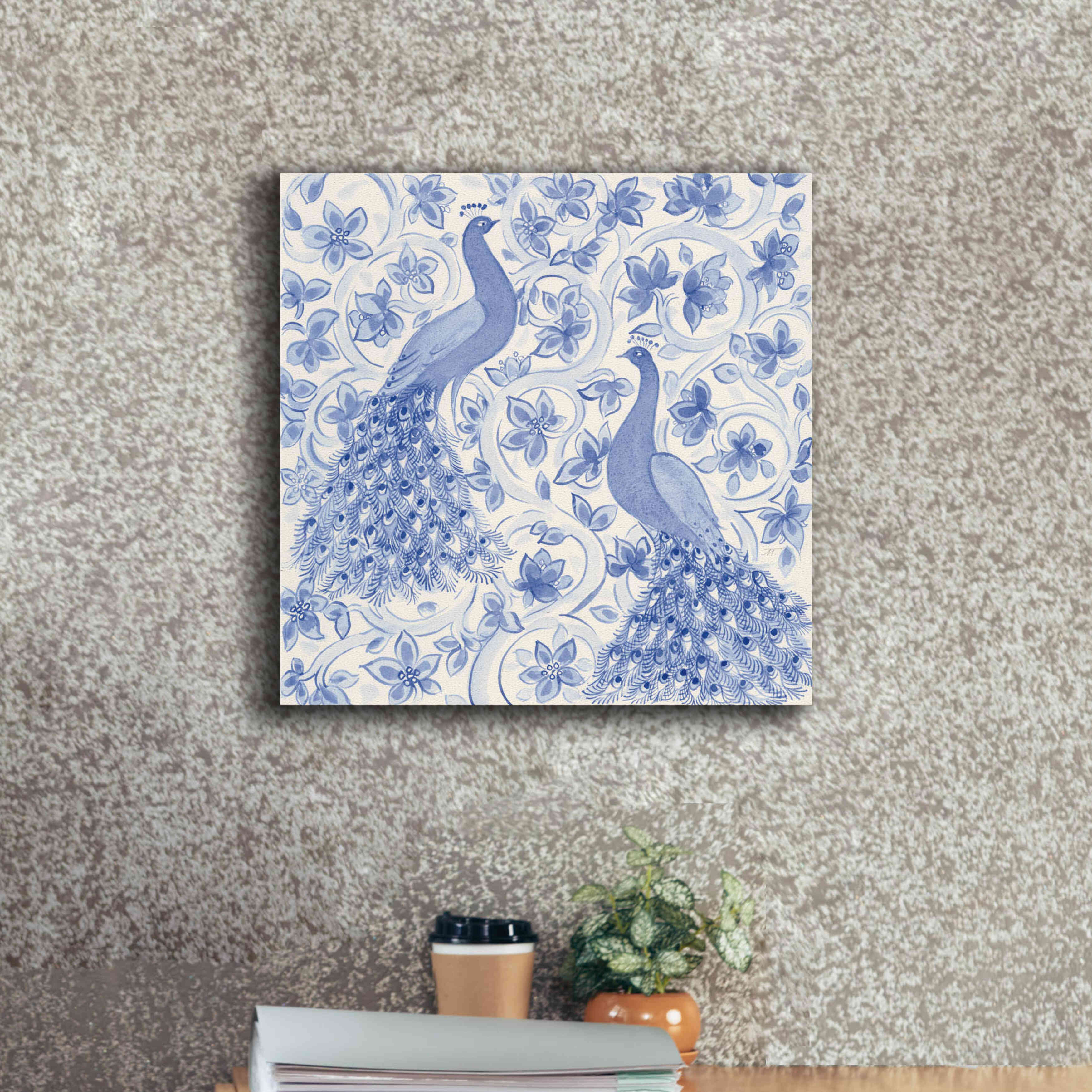 'Peacock Garden II' by Miranda Thomas, Giclee Canvas Wall Art,18x18