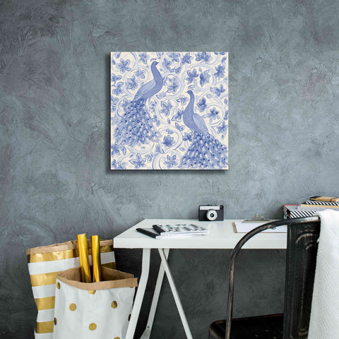 Image of 'Peacock Garden II' by Miranda Thomas, Giclee Canvas Wall Art,18x18
