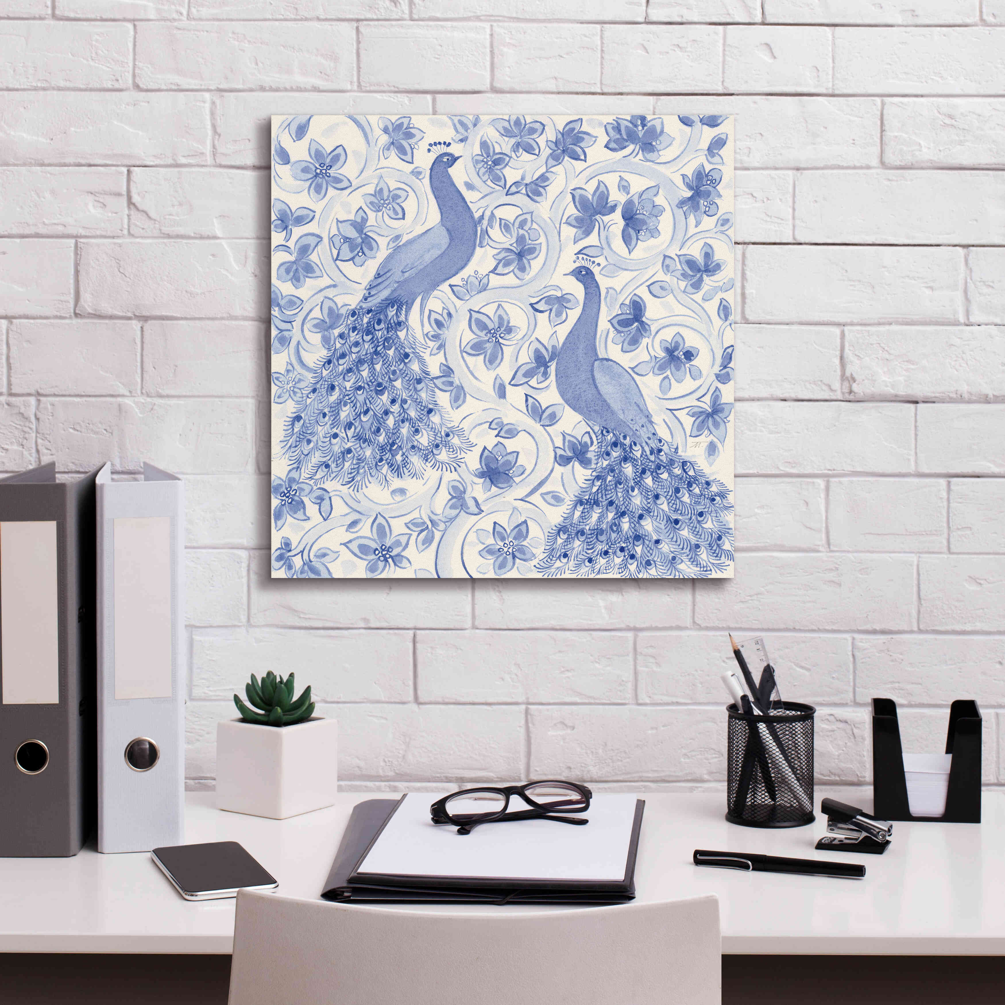 'Peacock Garden II' by Miranda Thomas, Giclee Canvas Wall Art,18x18