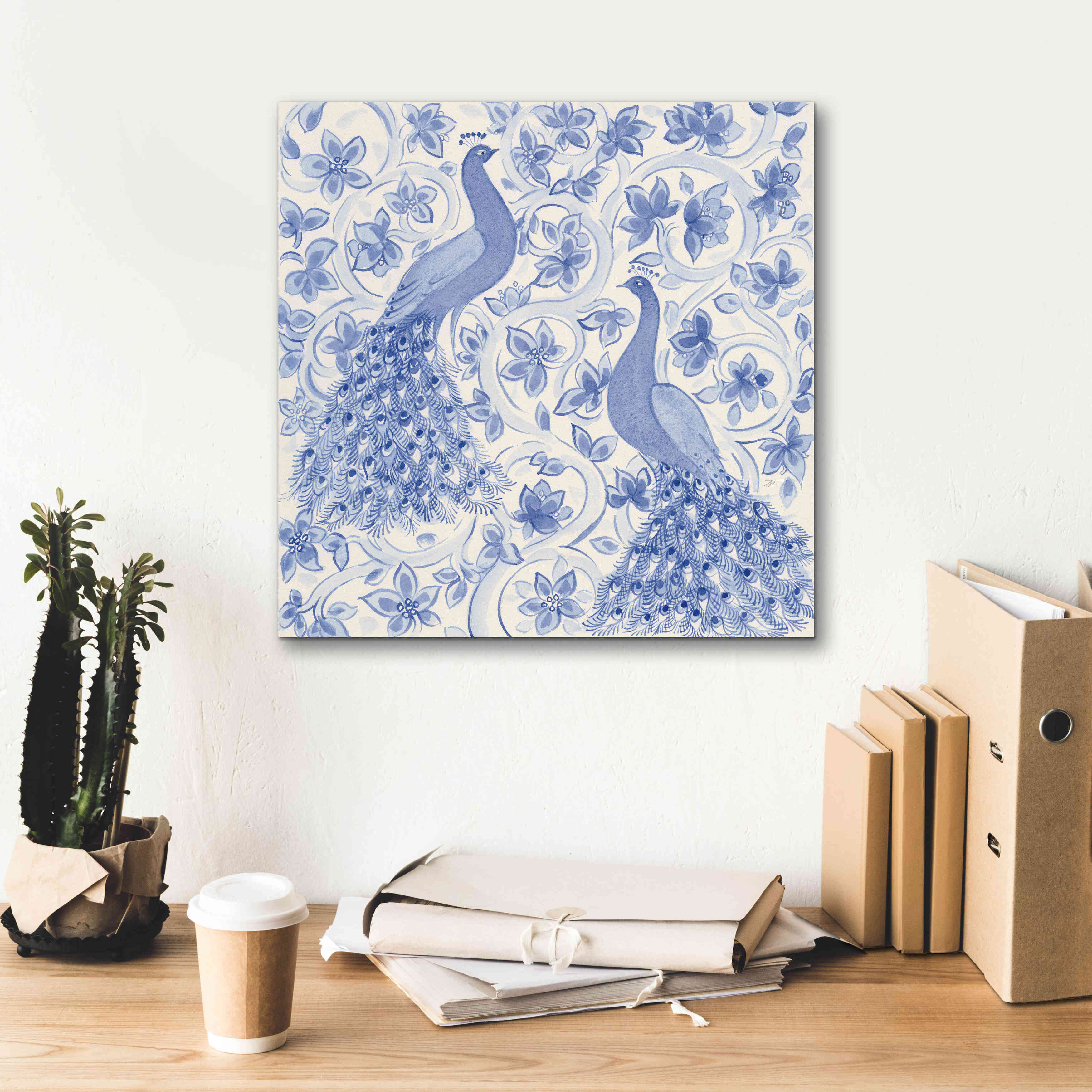 'Peacock Garden II' by Miranda Thomas, Giclee Canvas Wall Art,18x18