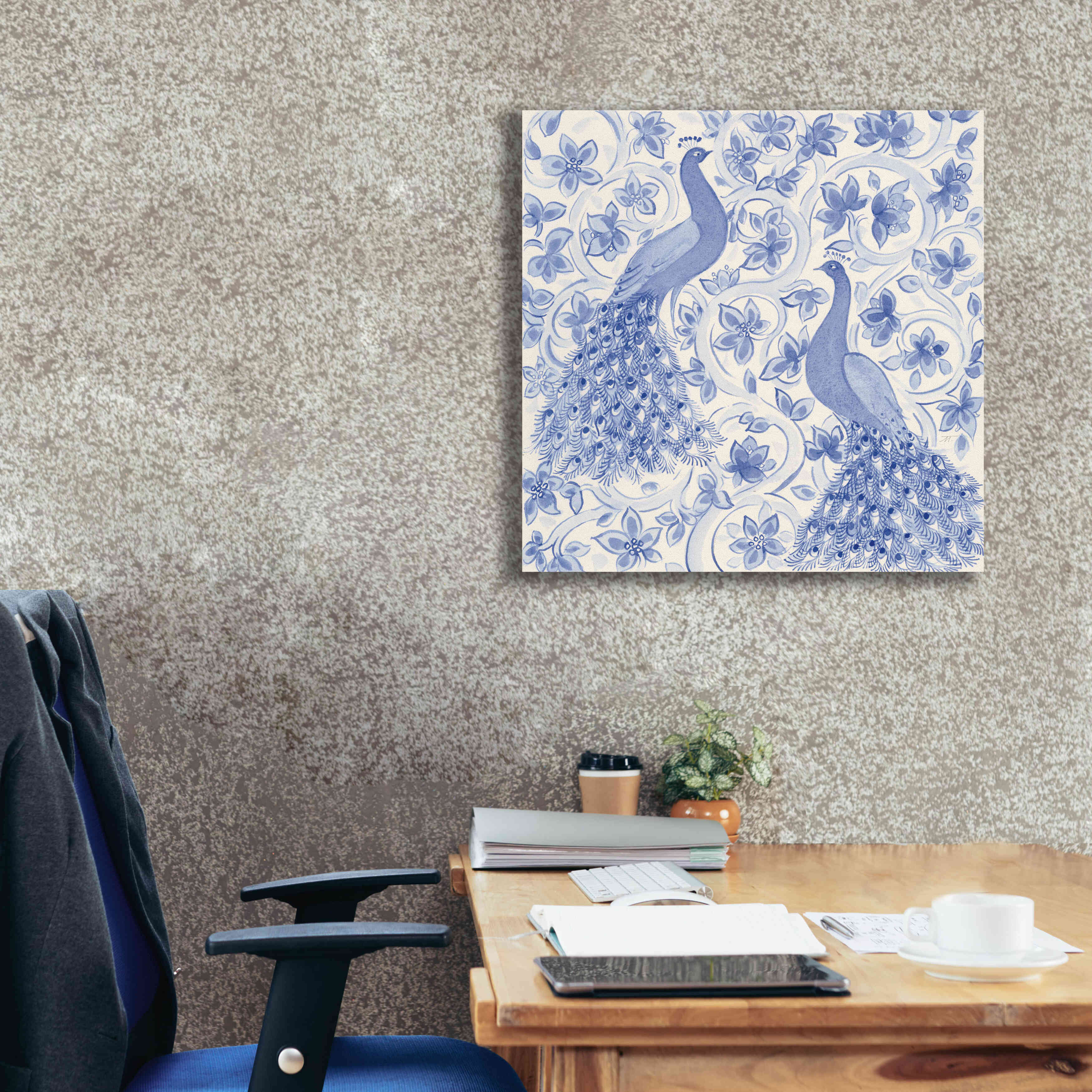 'Peacock Garden II' by Miranda Thomas, Giclee Canvas Wall Art,26x26