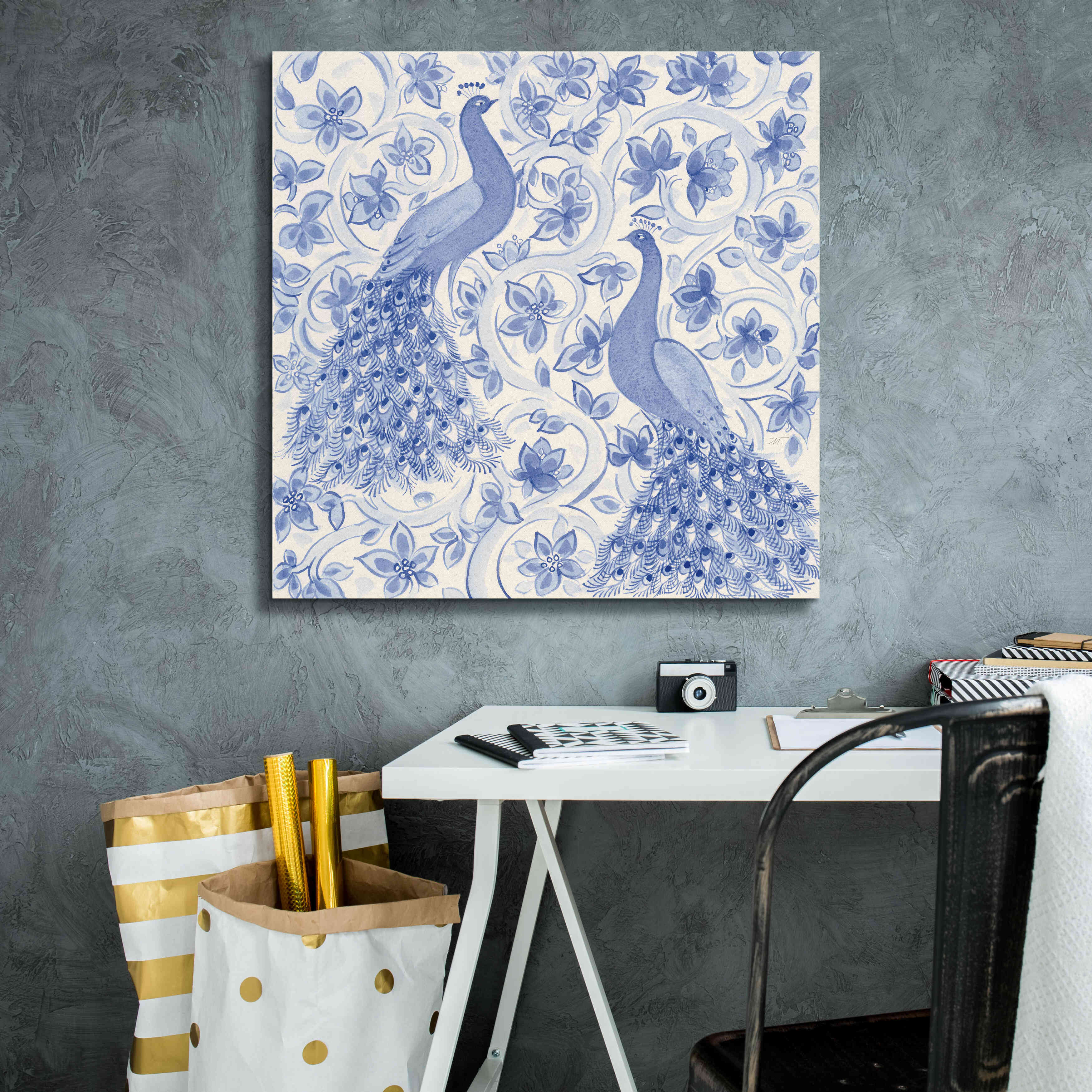 'Peacock Garden II' by Miranda Thomas, Giclee Canvas Wall Art,26x26