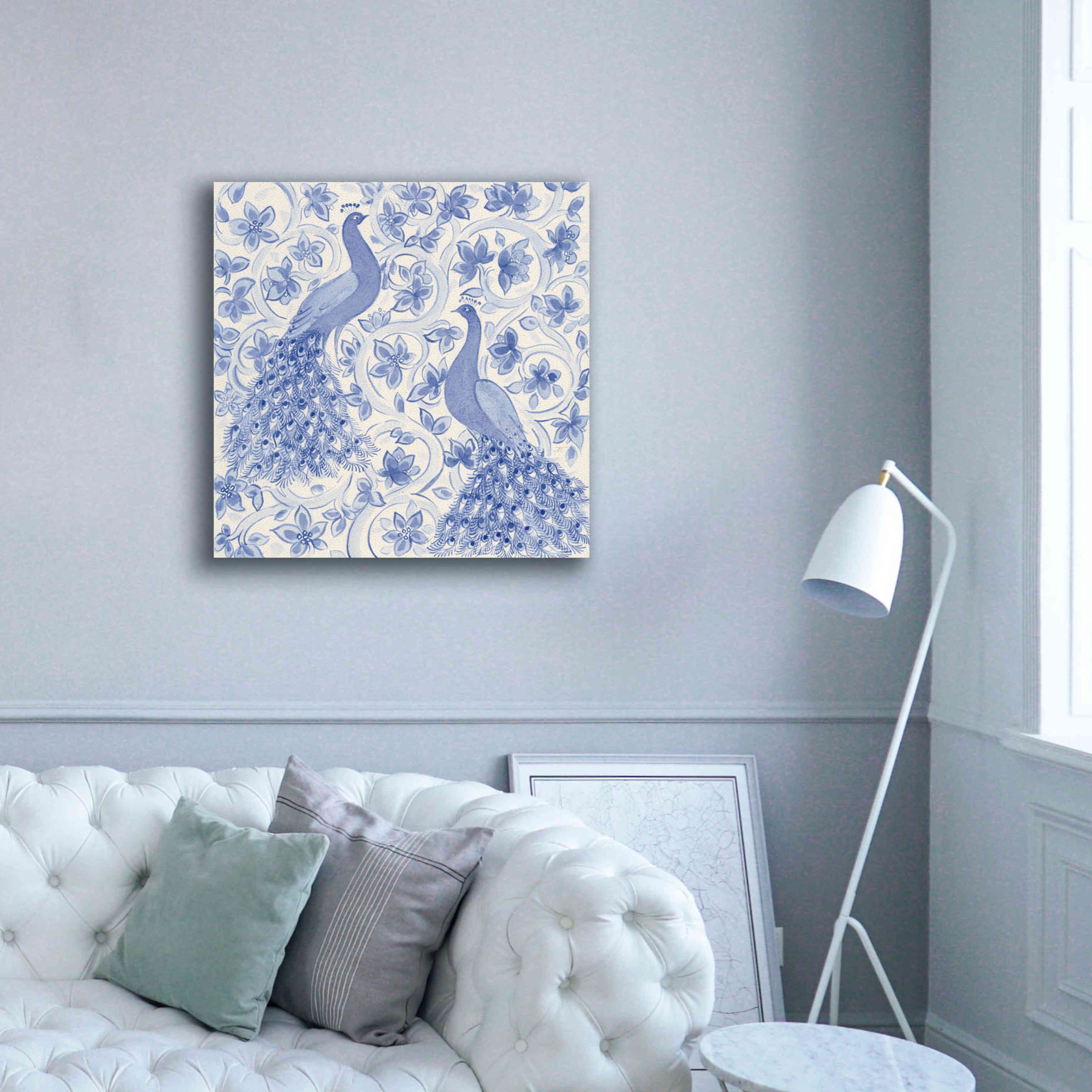 'Peacock Garden II' by Miranda Thomas, Giclee Canvas Wall Art,37x37