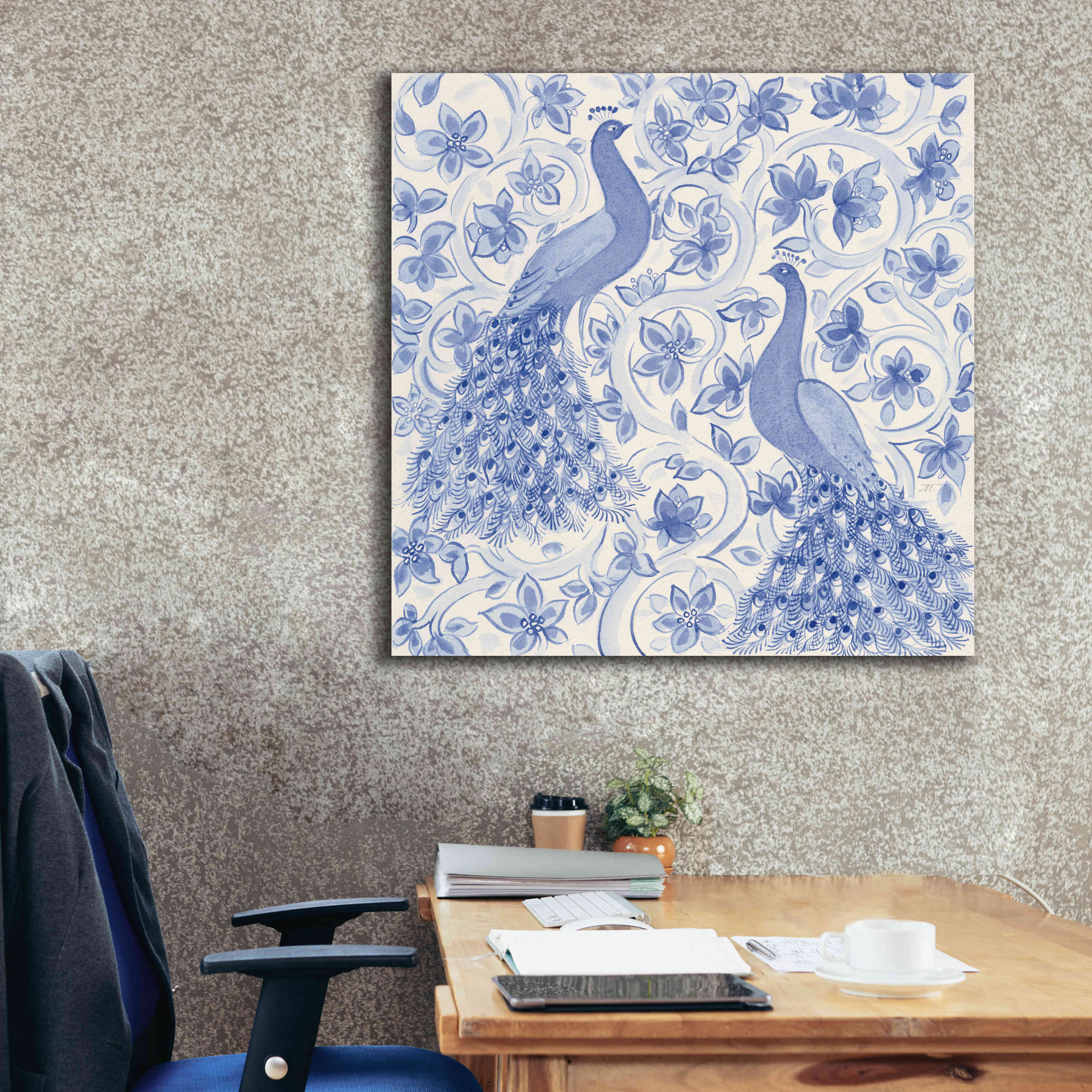 'Peacock Garden II' by Miranda Thomas, Giclee Canvas Wall Art,37x37