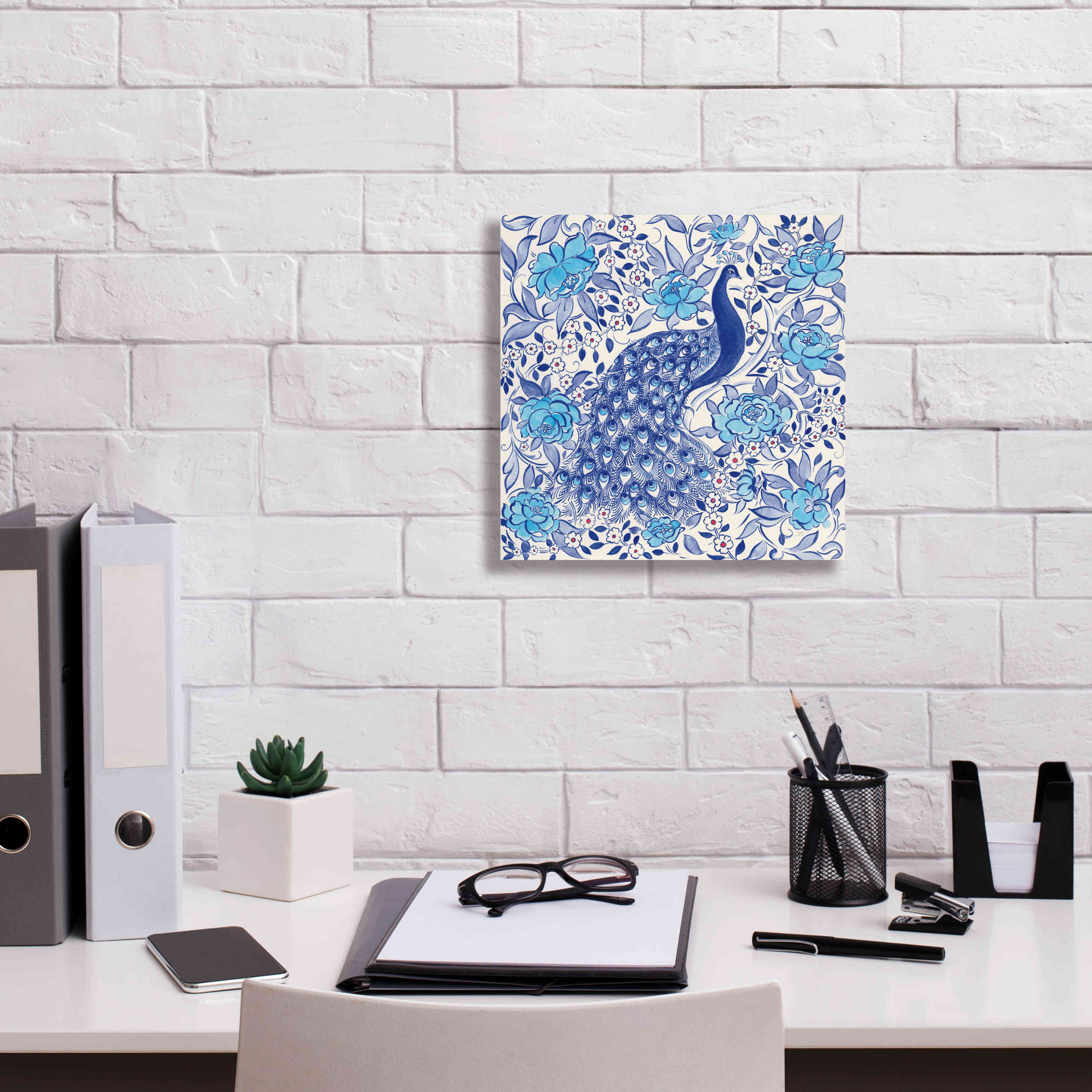 'Peacock Garden III' by Miranda Thomas, Giclee Canvas Wall Art,12x12