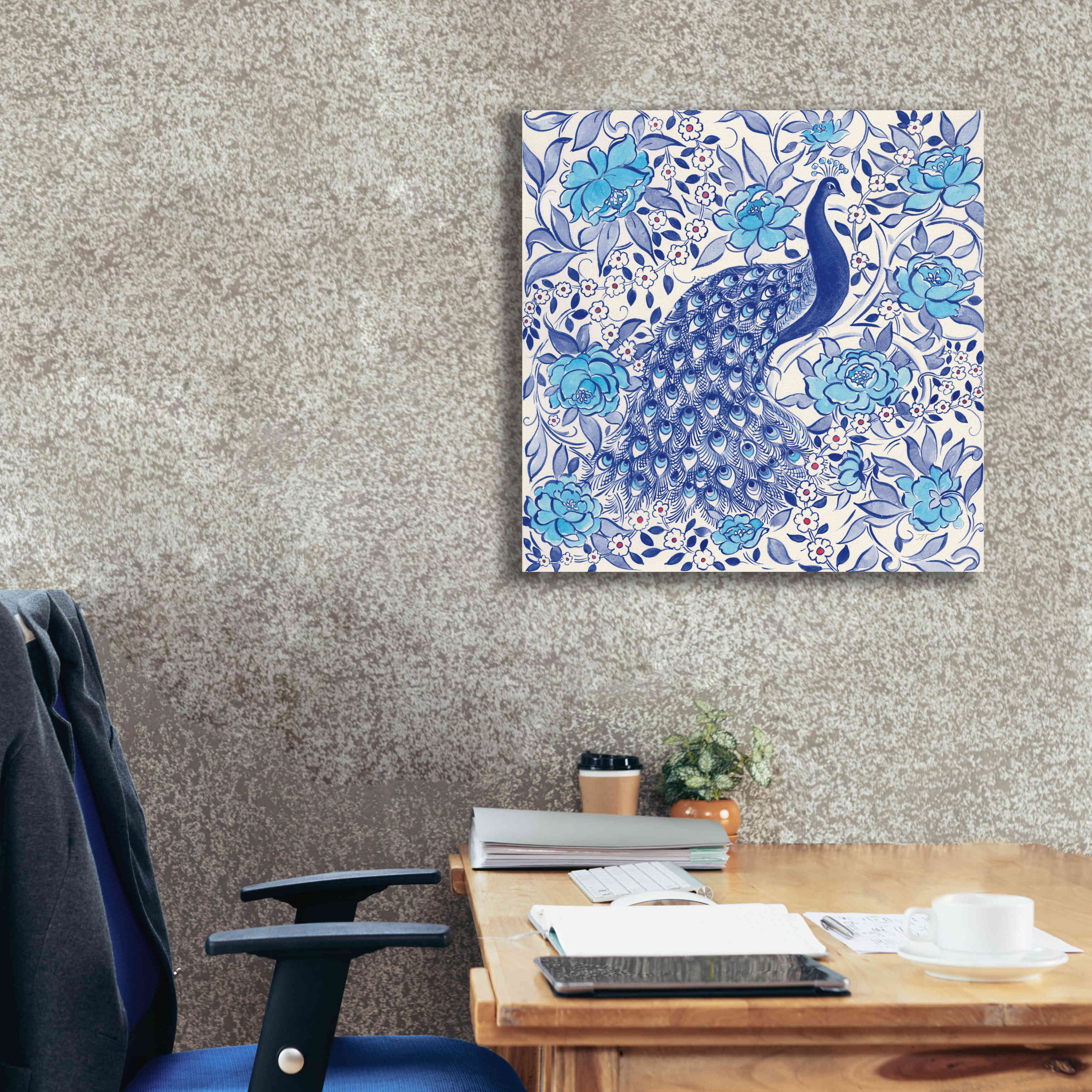 'Peacock Garden III' by Miranda Thomas, Giclee Canvas Wall Art,26x26
