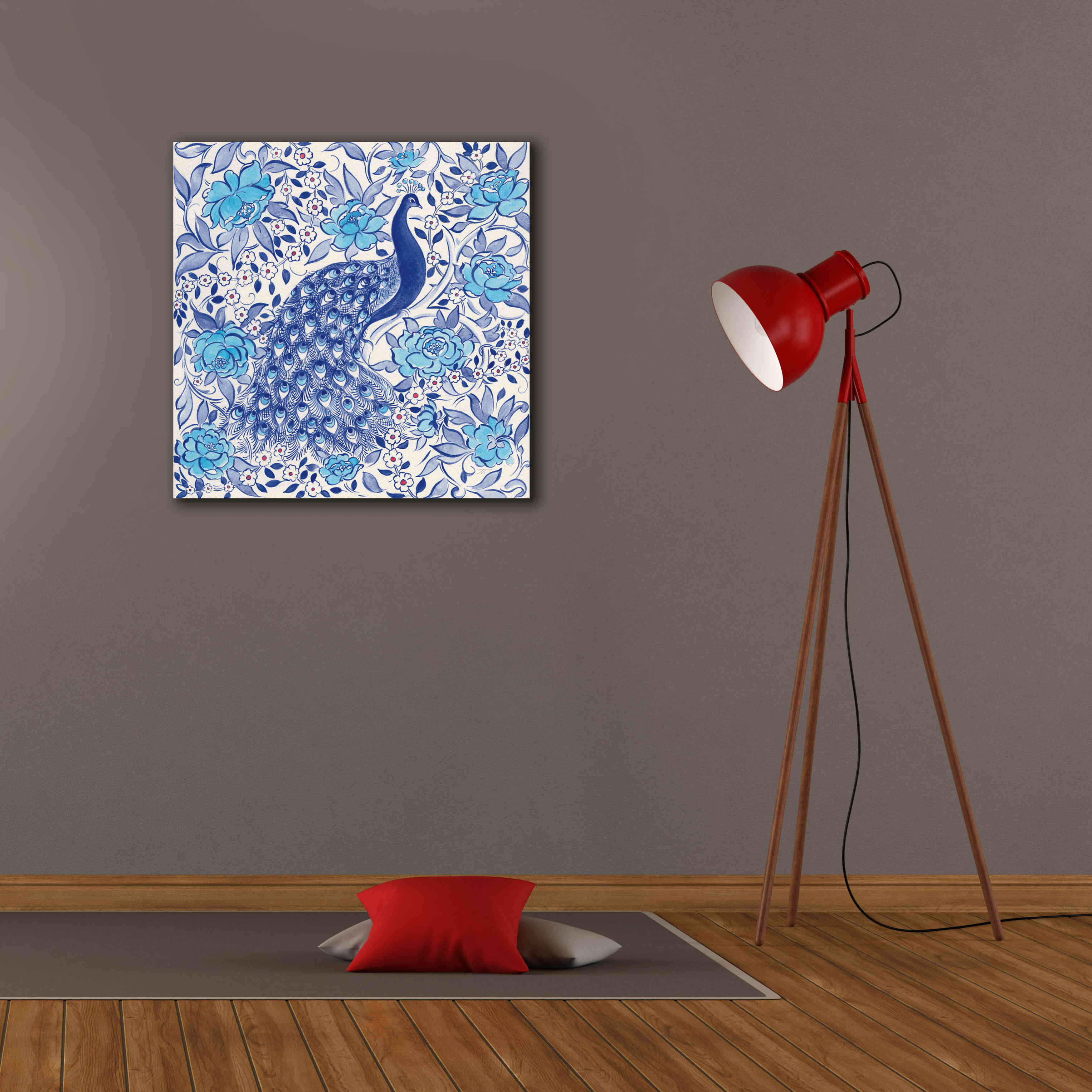 'Peacock Garden III' by Miranda Thomas, Giclee Canvas Wall Art,26x26