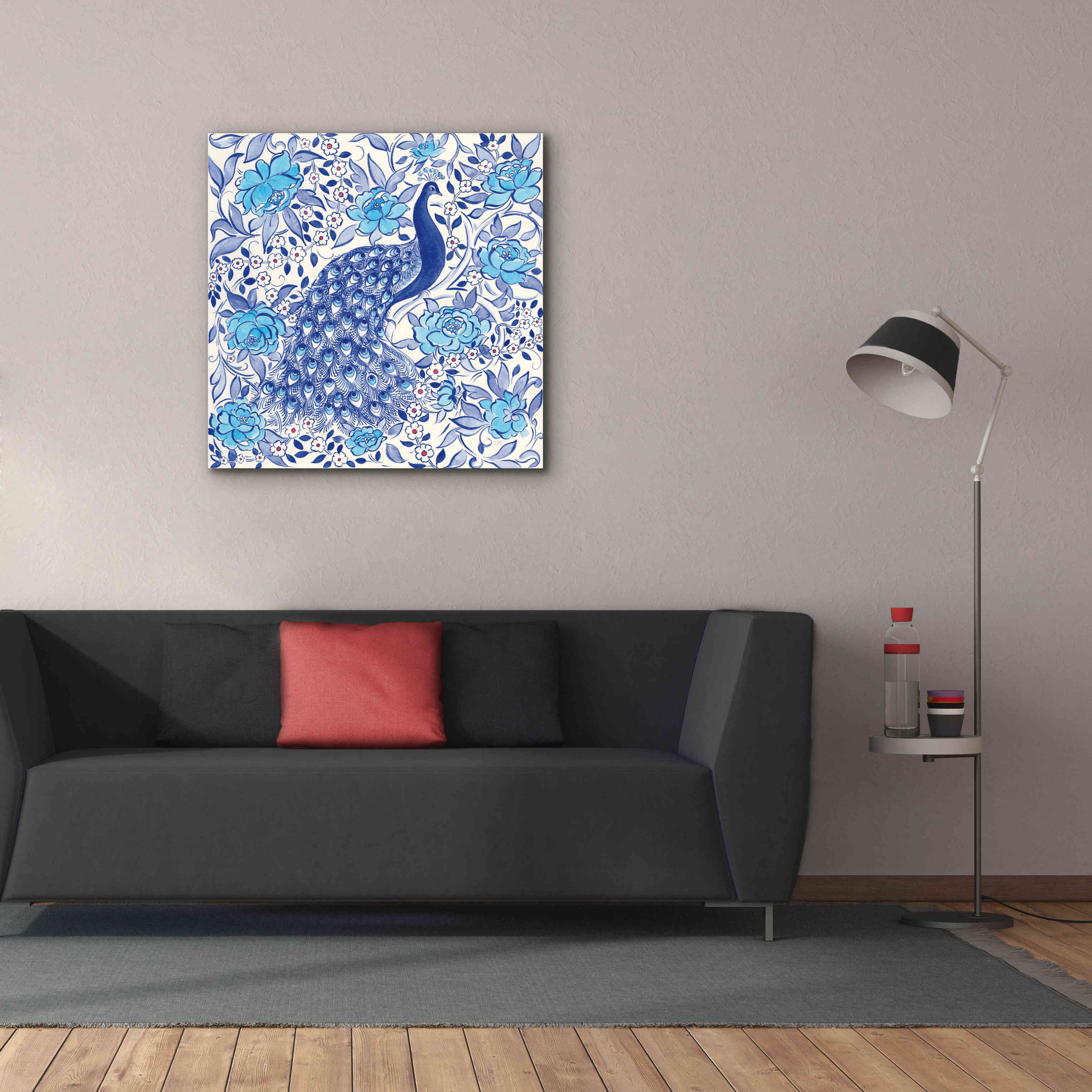 'Peacock Garden III' by Miranda Thomas, Giclee Canvas Wall Art,37x37