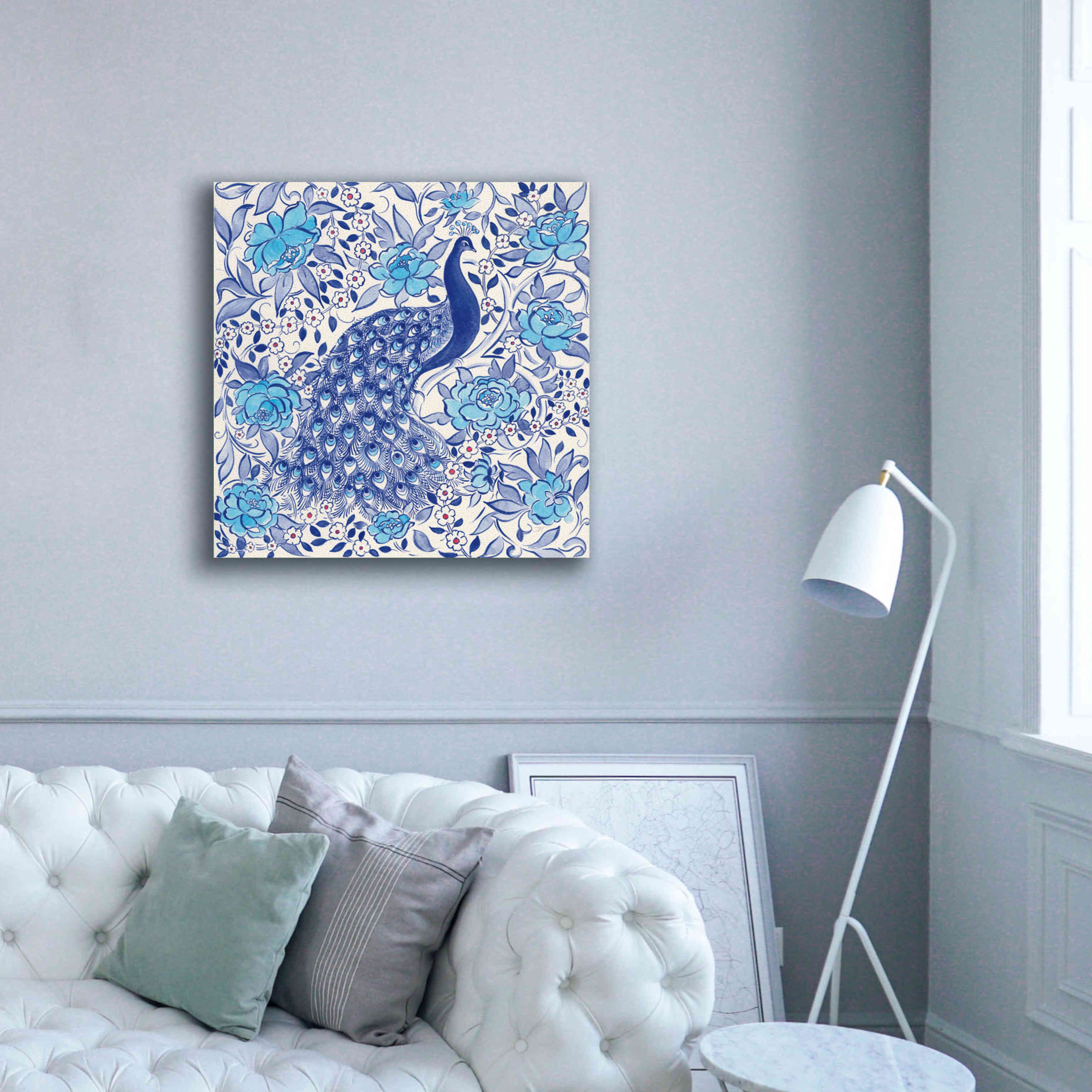 'Peacock Garden III' by Miranda Thomas, Giclee Canvas Wall Art,37x37