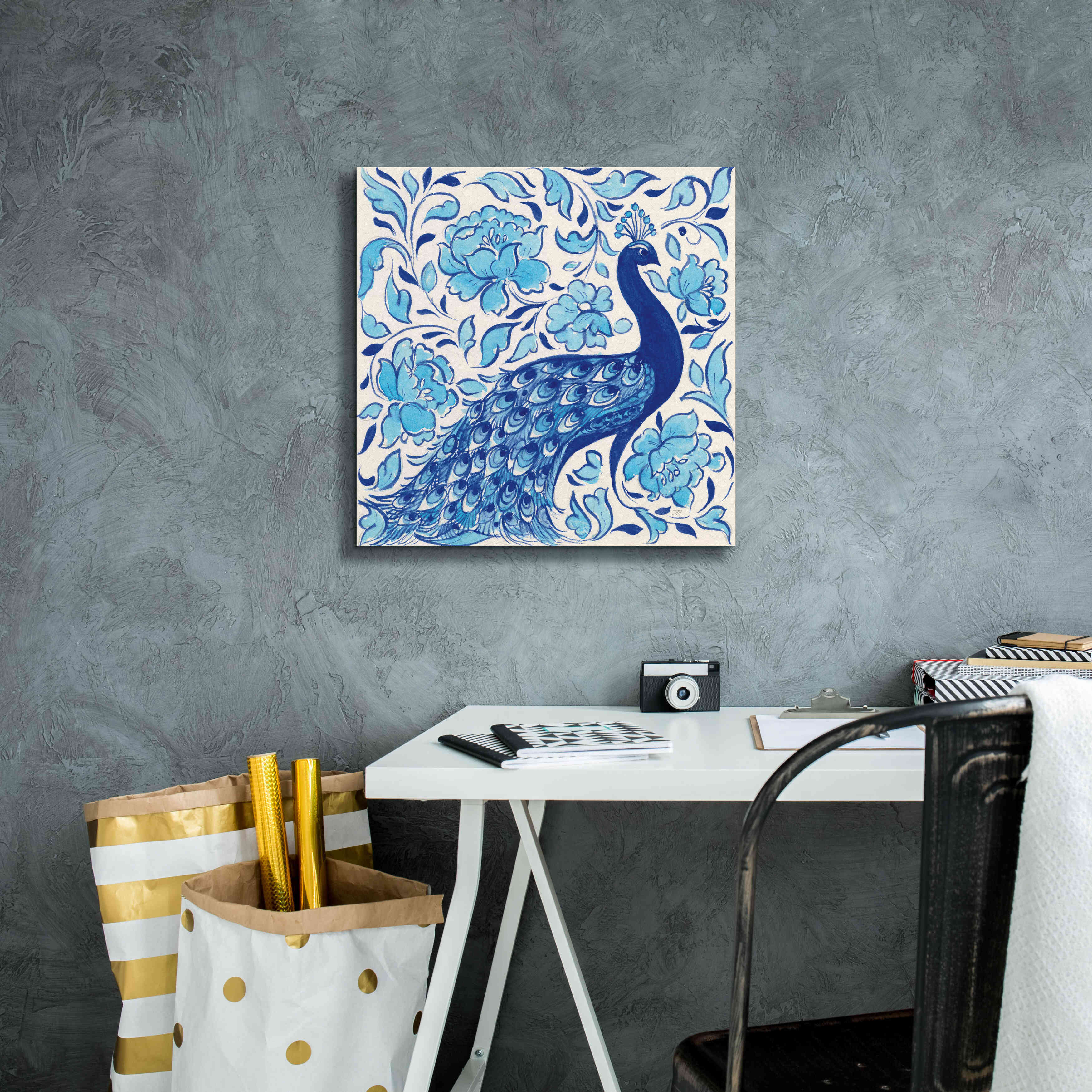 'Peacock Garden IV' by Miranda Thomas, Giclee Canvas Wall Art,18x18